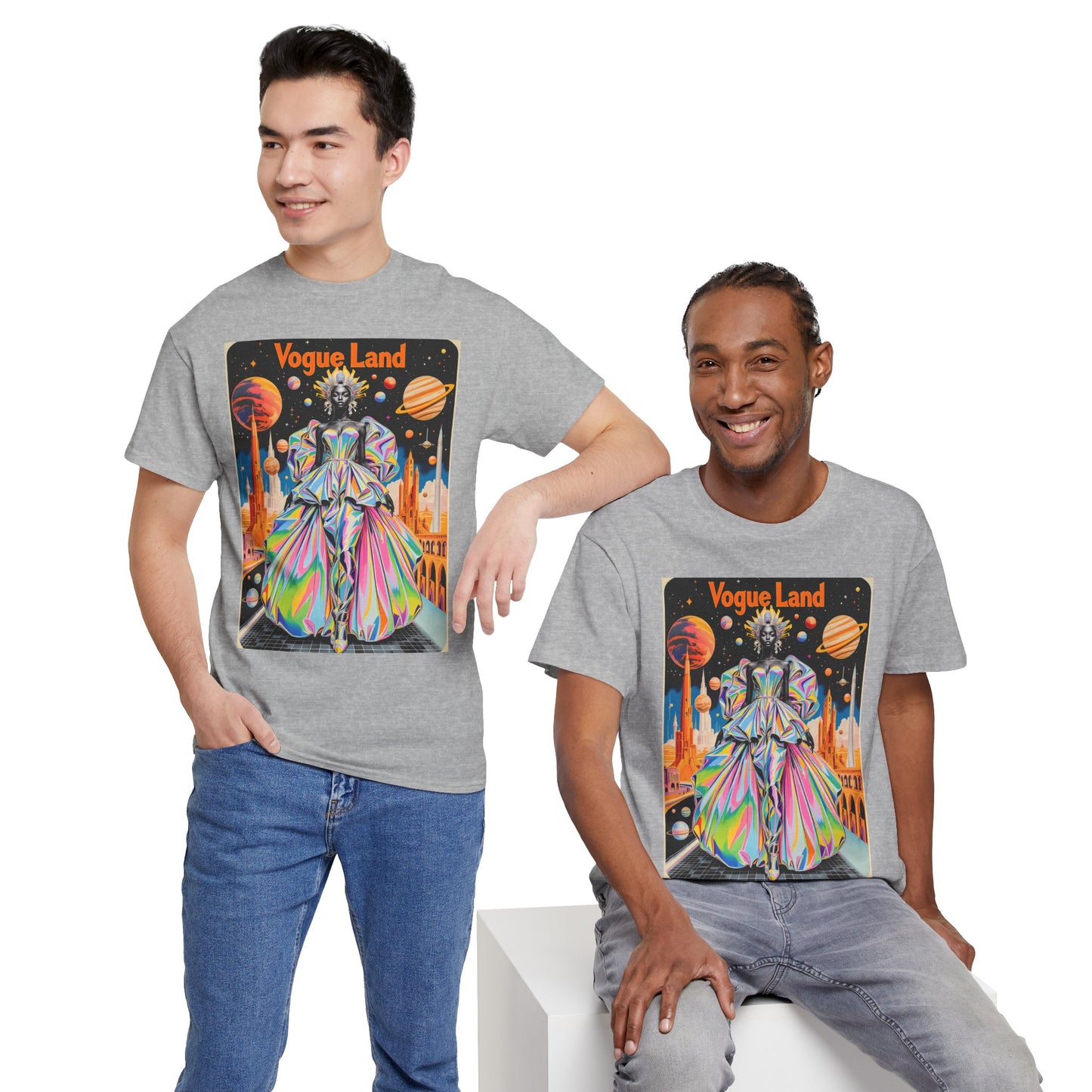 Vogue Land Unisex Heavy Cotton Tee - Colorful Graphic Shirt