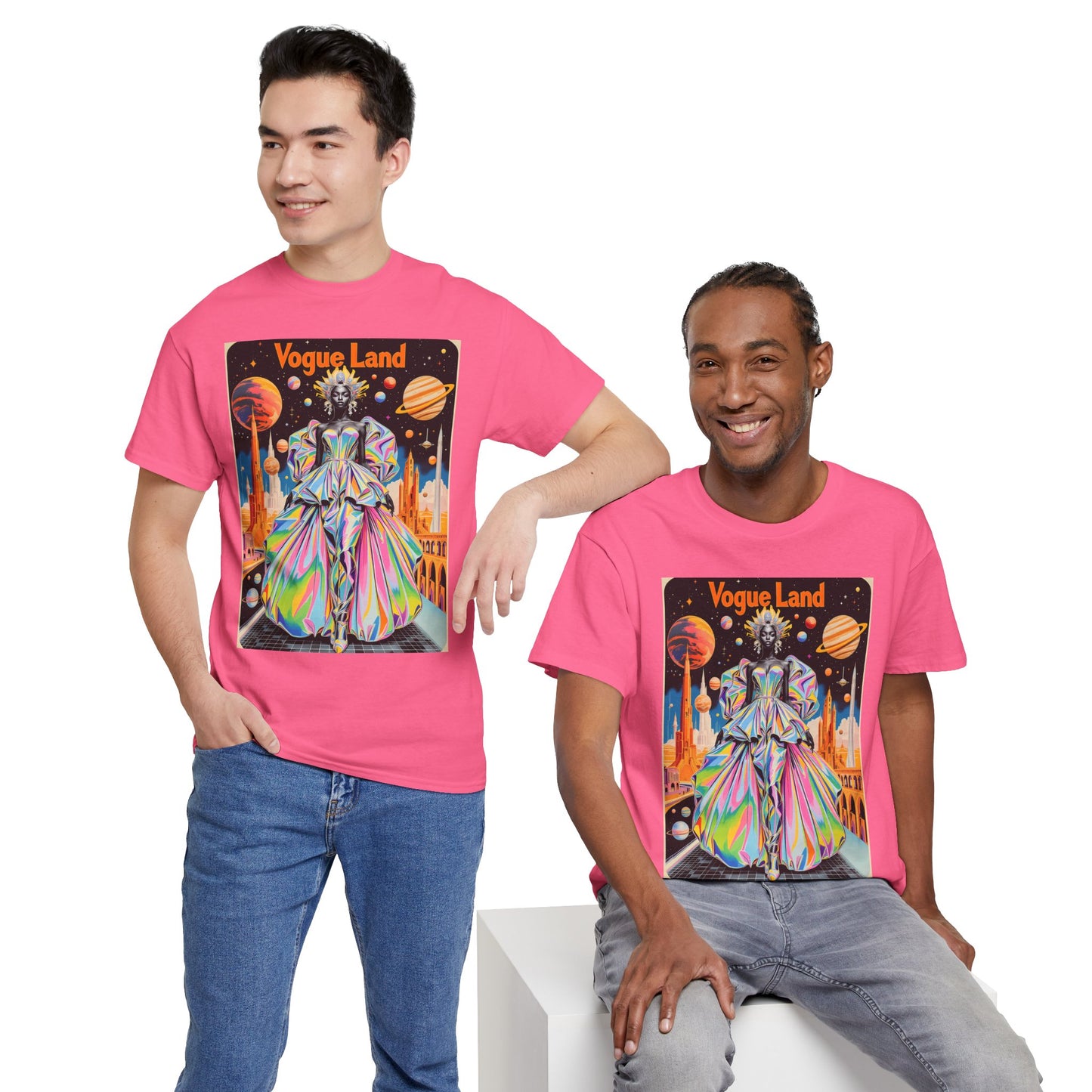Vogue Land Unisex Heavy Cotton Tee - Colorful Graphic Shirt