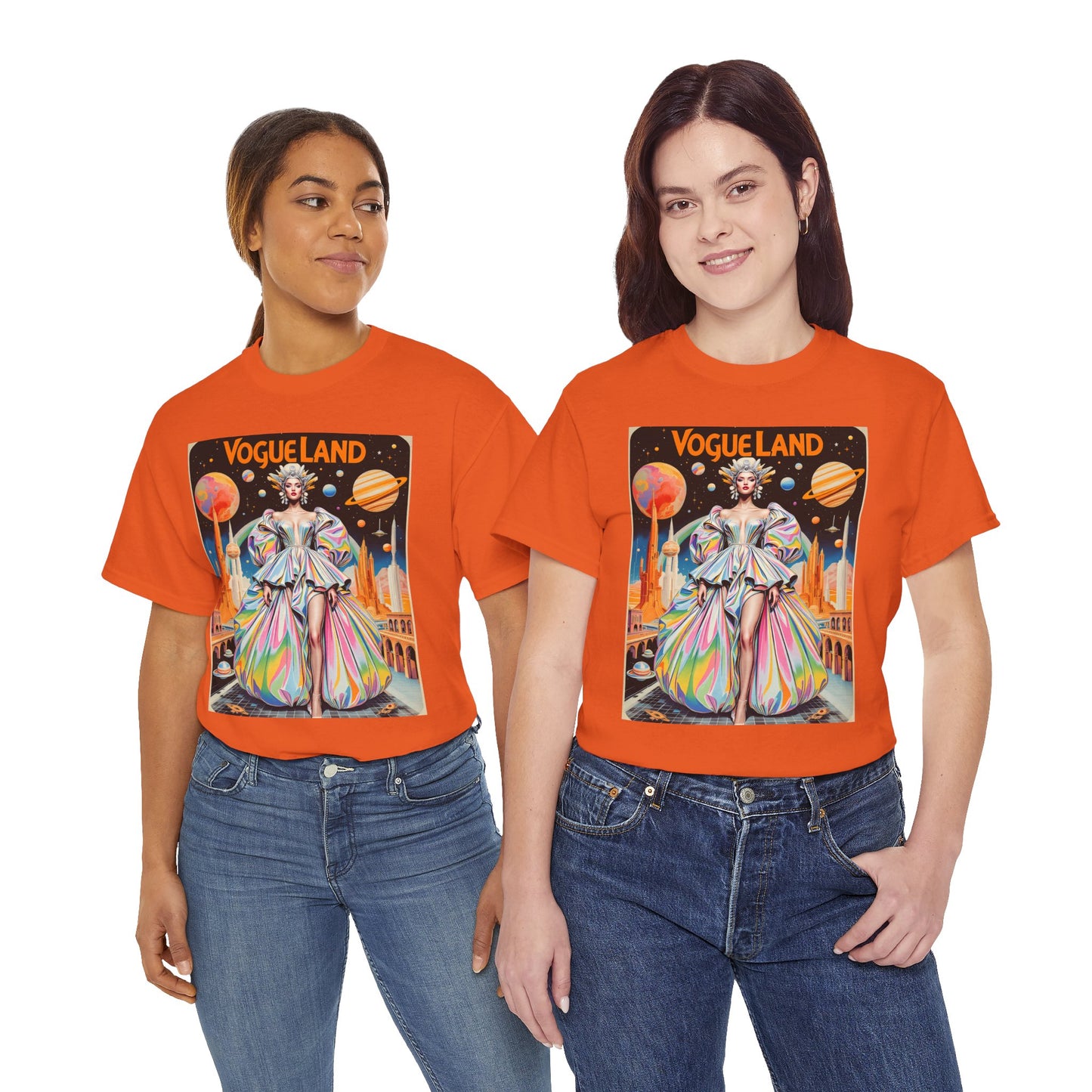 Vogue Land Unisex Heavy Cotton Tee - Colorful Graphic Shirt