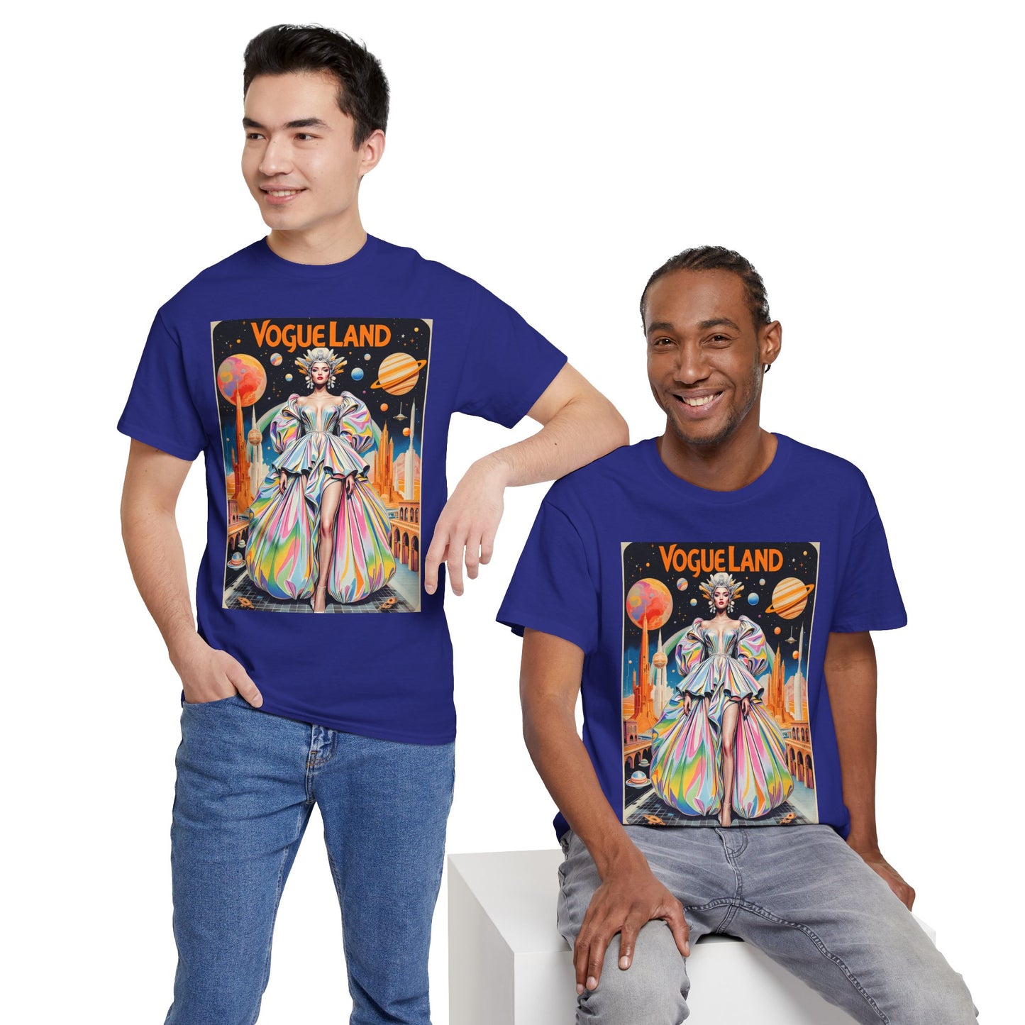 Vogue Land Unisex Heavy Cotton Tee - Colorful Graphic Shirt