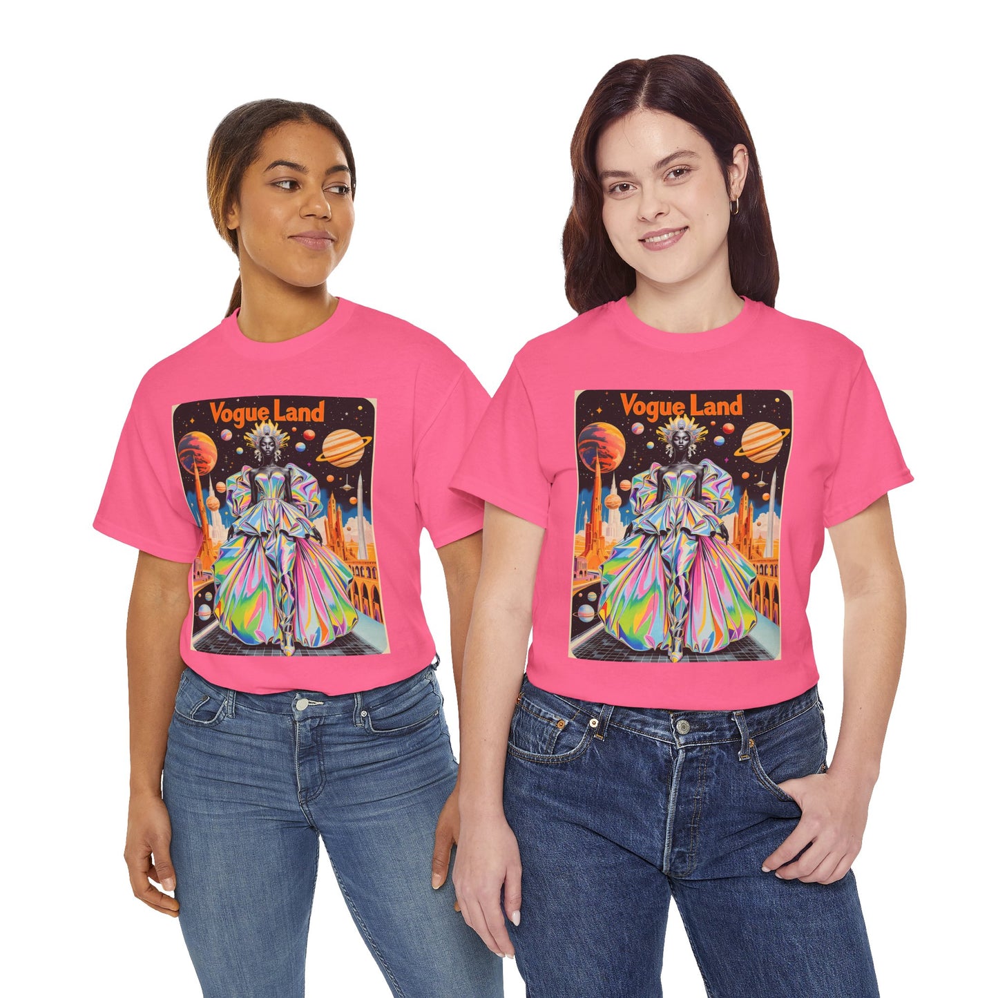 Vogue Land Unisex Heavy Cotton Tee - Colorful Graphic Shirt