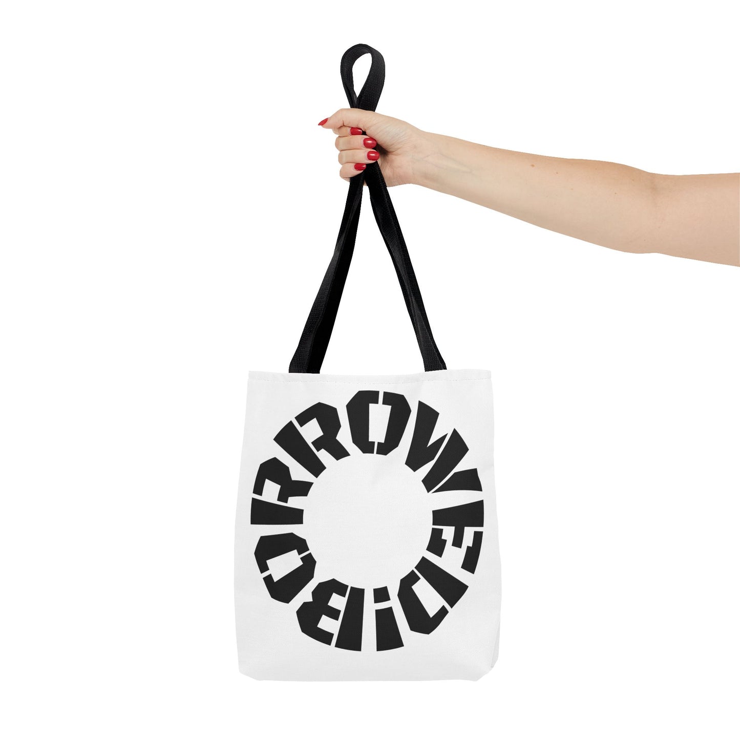 "BORROWED!" Tote Bag (AOP)