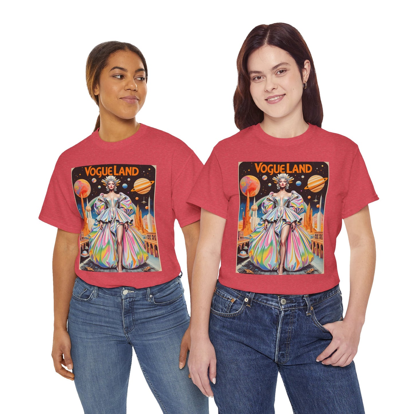 Vogue Land Unisex Heavy Cotton Tee - Colorful Graphic Shirt