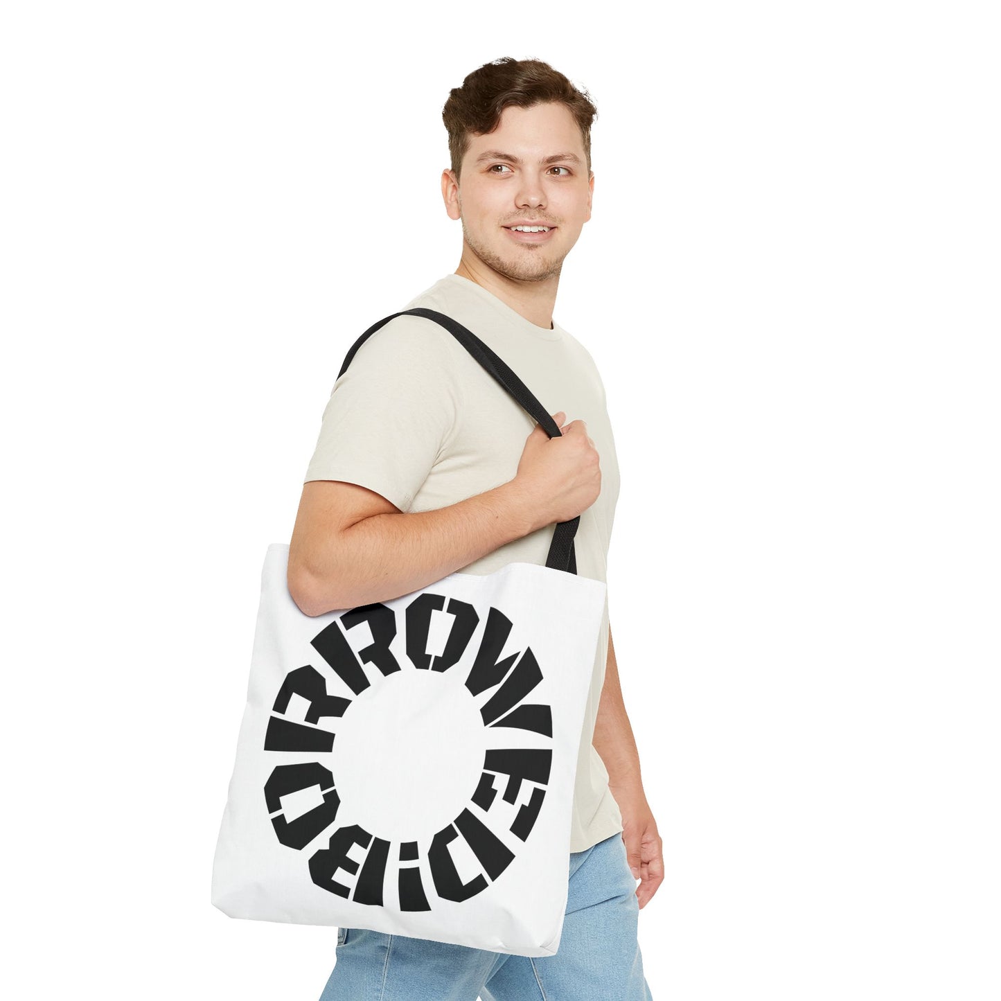 "BORROWED!" Tote Bag (AOP)