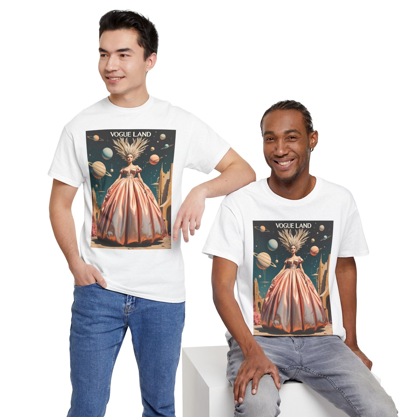 Vogue Land Unisex Heavy Cotton Tee - Colorful Graphic Shirt