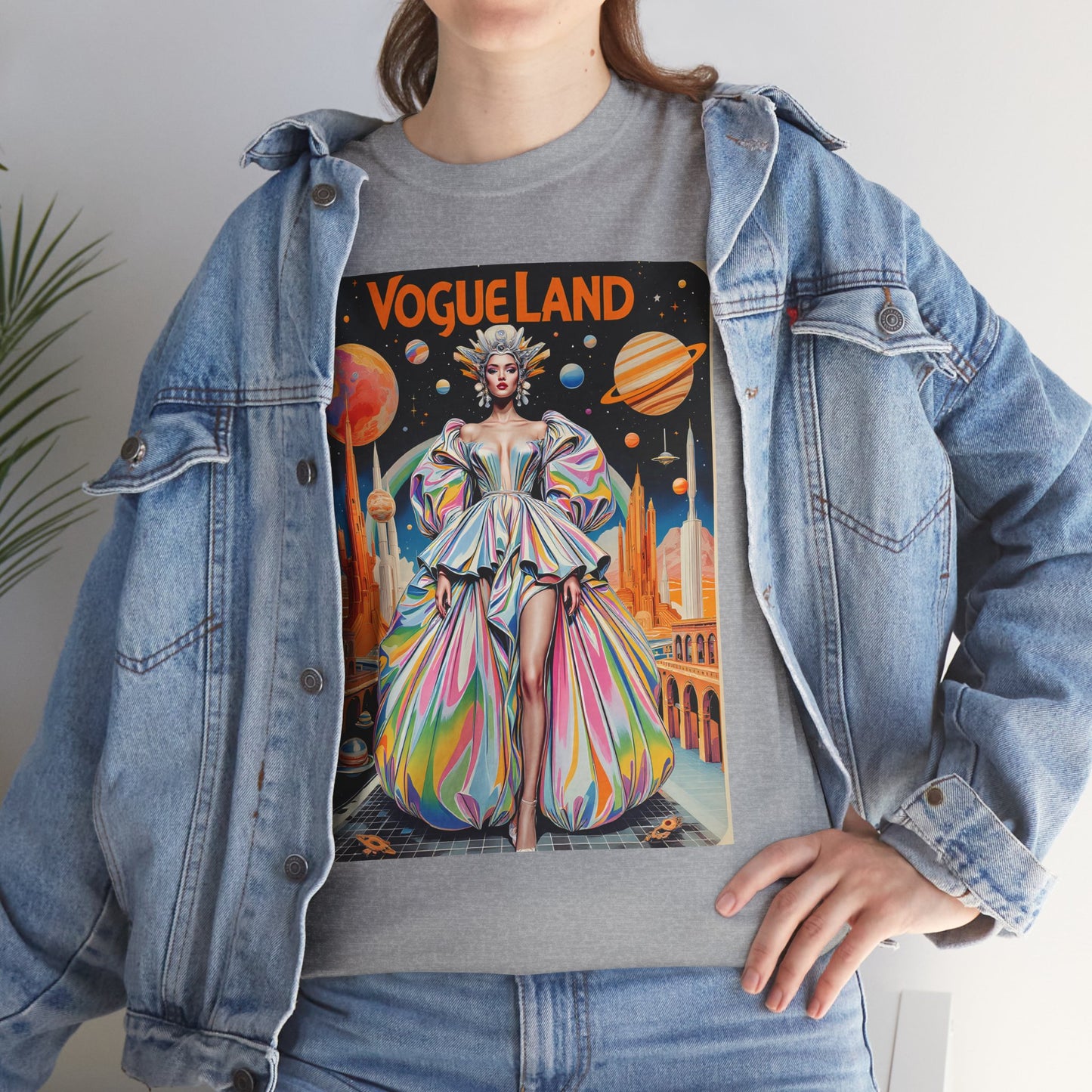 Vogue Land Unisex Heavy Cotton Tee - Colorful Graphic Shirt