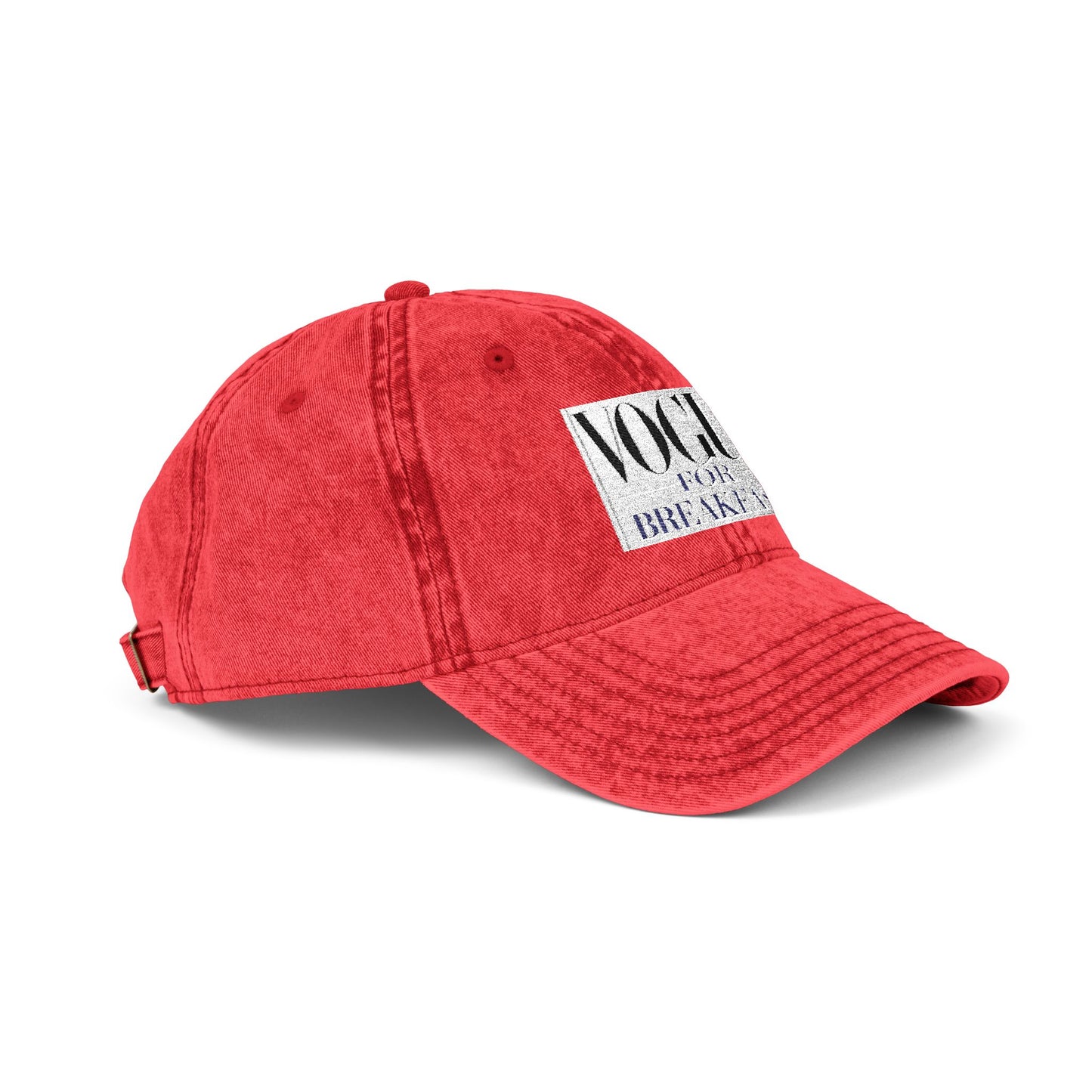 Vintage - 'VOGUE FOR BREAKFAST' Embroidered Adjustable Hat