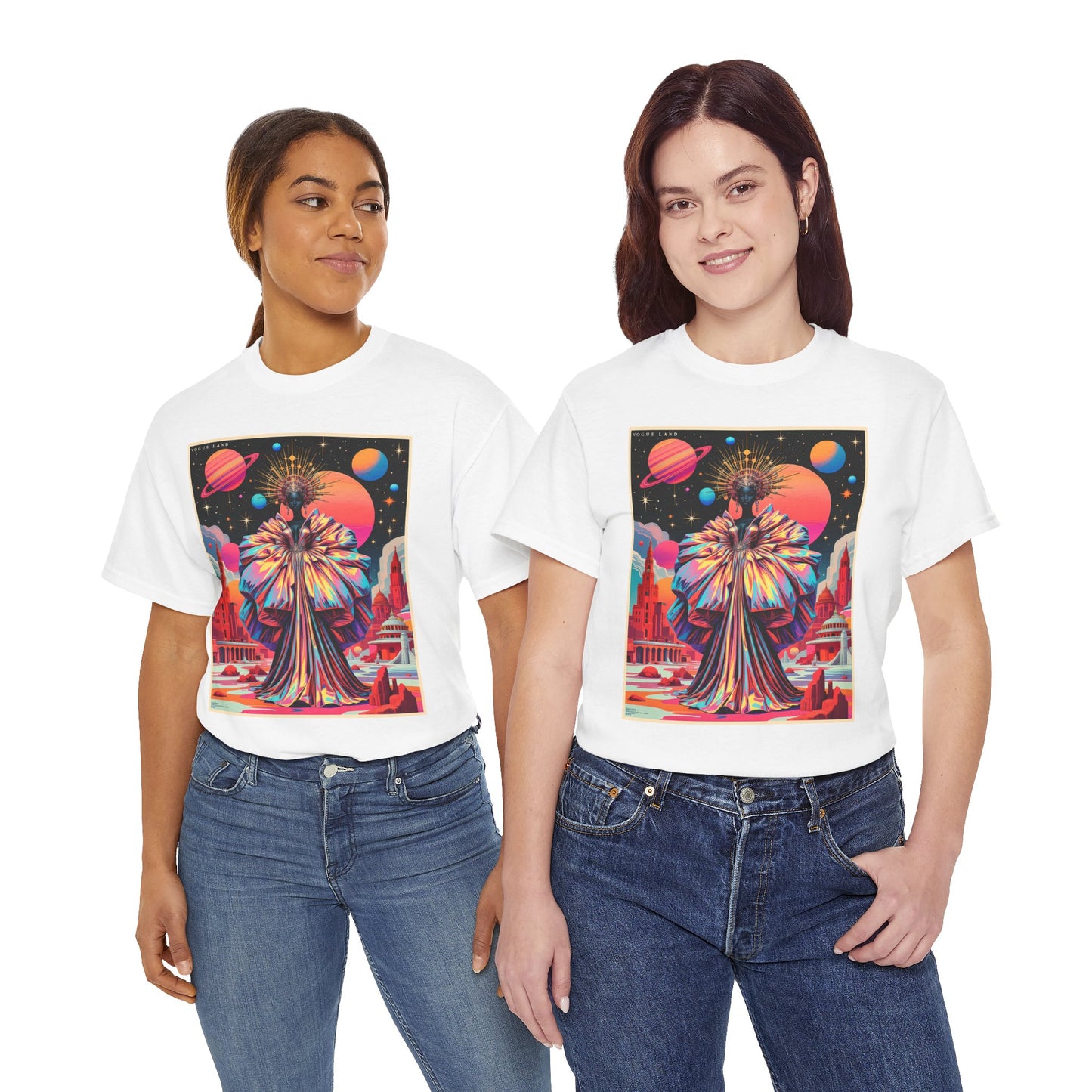 Vogue Land Unisex Heavy Cotton Tee - Colorful Graphic Shirt