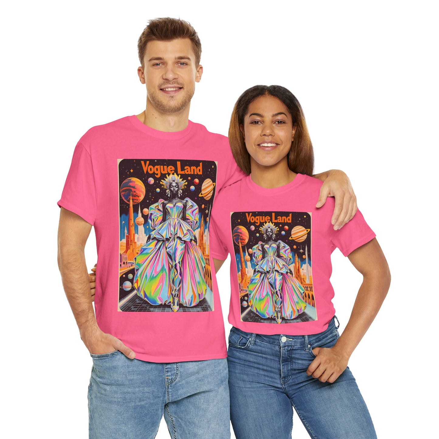 Vogue Land Unisex Heavy Cotton Tee - Colorful Graphic Shirt
