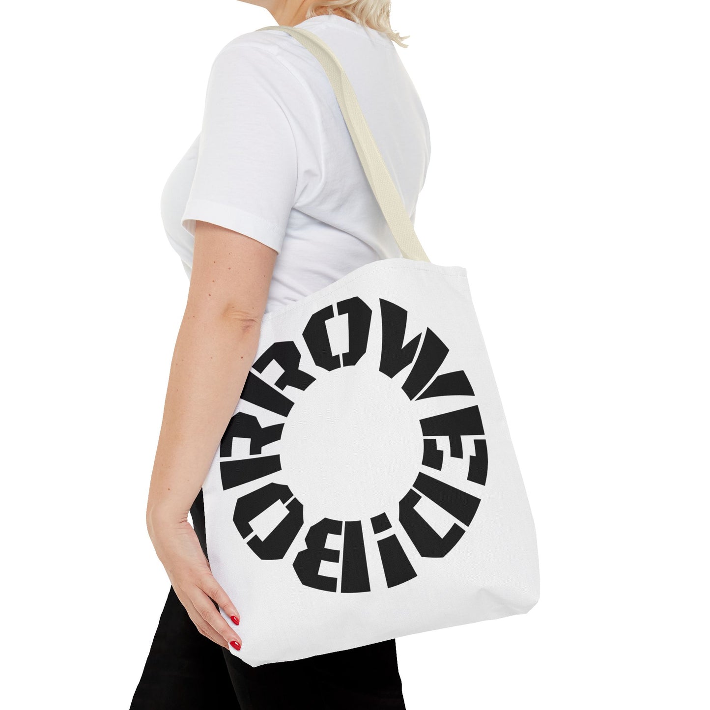 "BORROWED!" Tote Bag (AOP)