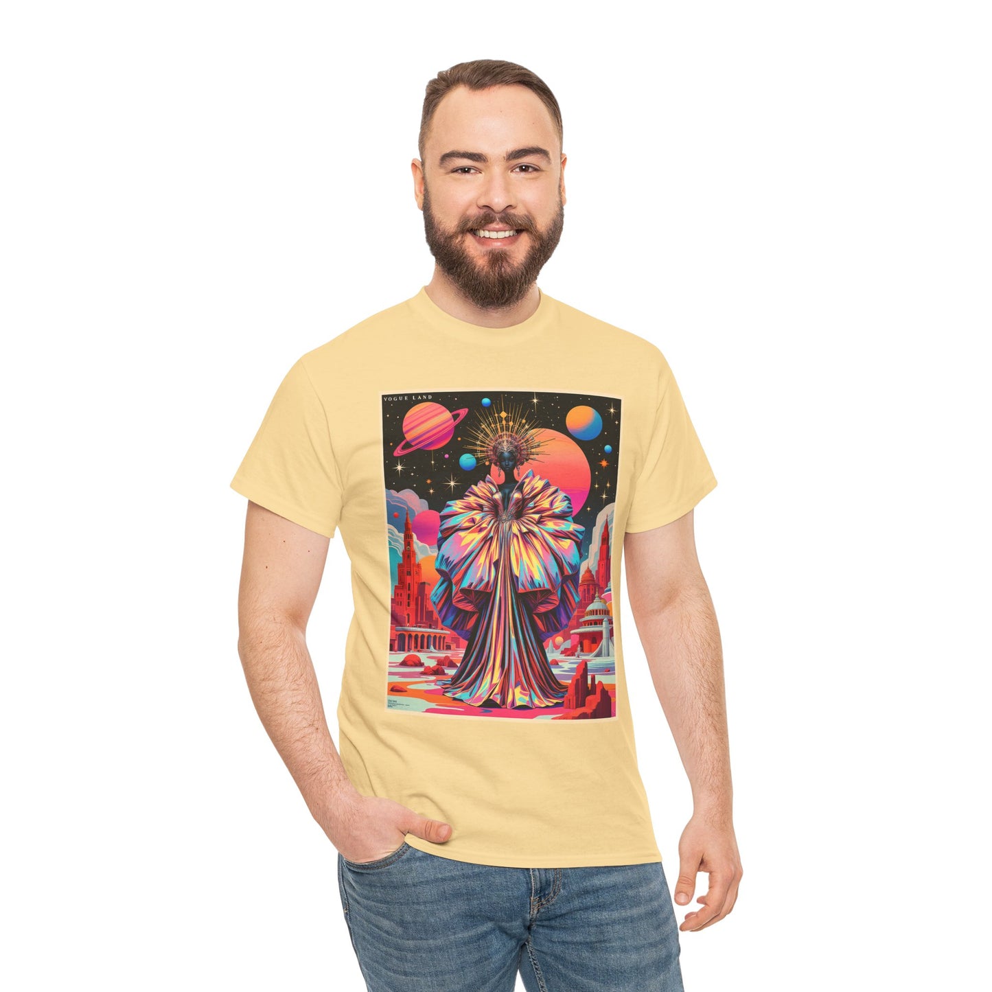 Vogue Land Unisex Heavy Cotton Tee - Colorful Graphic Shirt