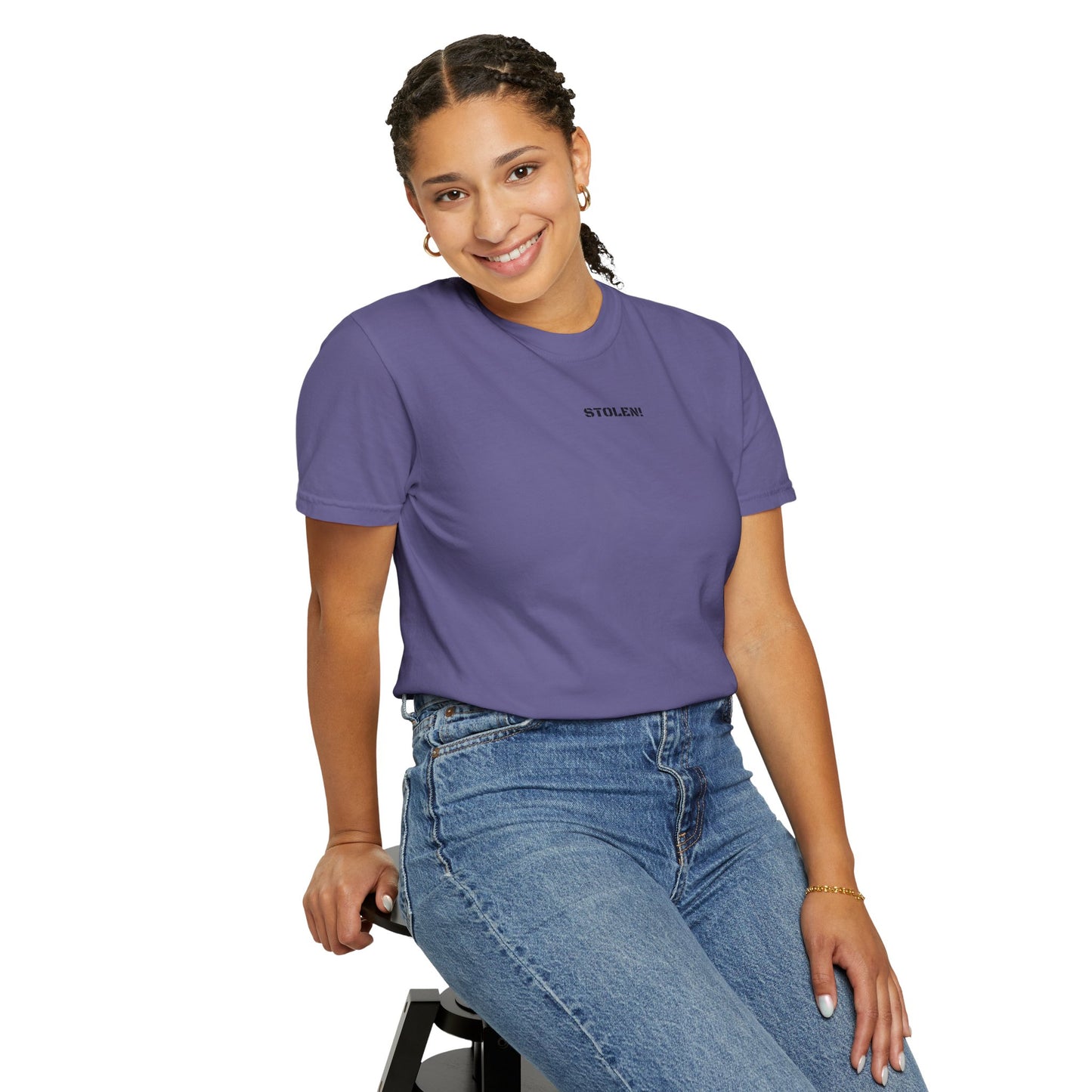 STOLEN! Unisex Garment-Dyed T-shirt with mini text