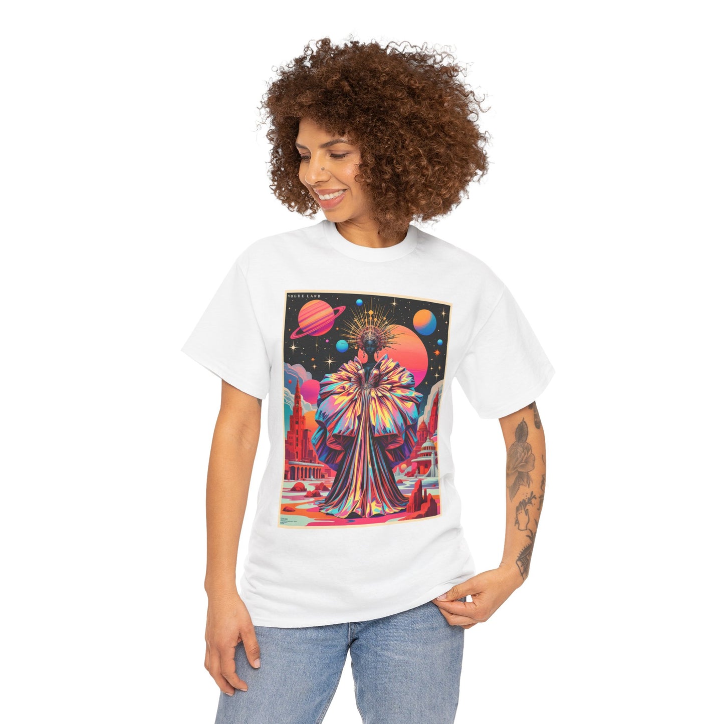 Vogue Land Unisex Heavy Cotton Tee - Colorful Graphic Shirt
