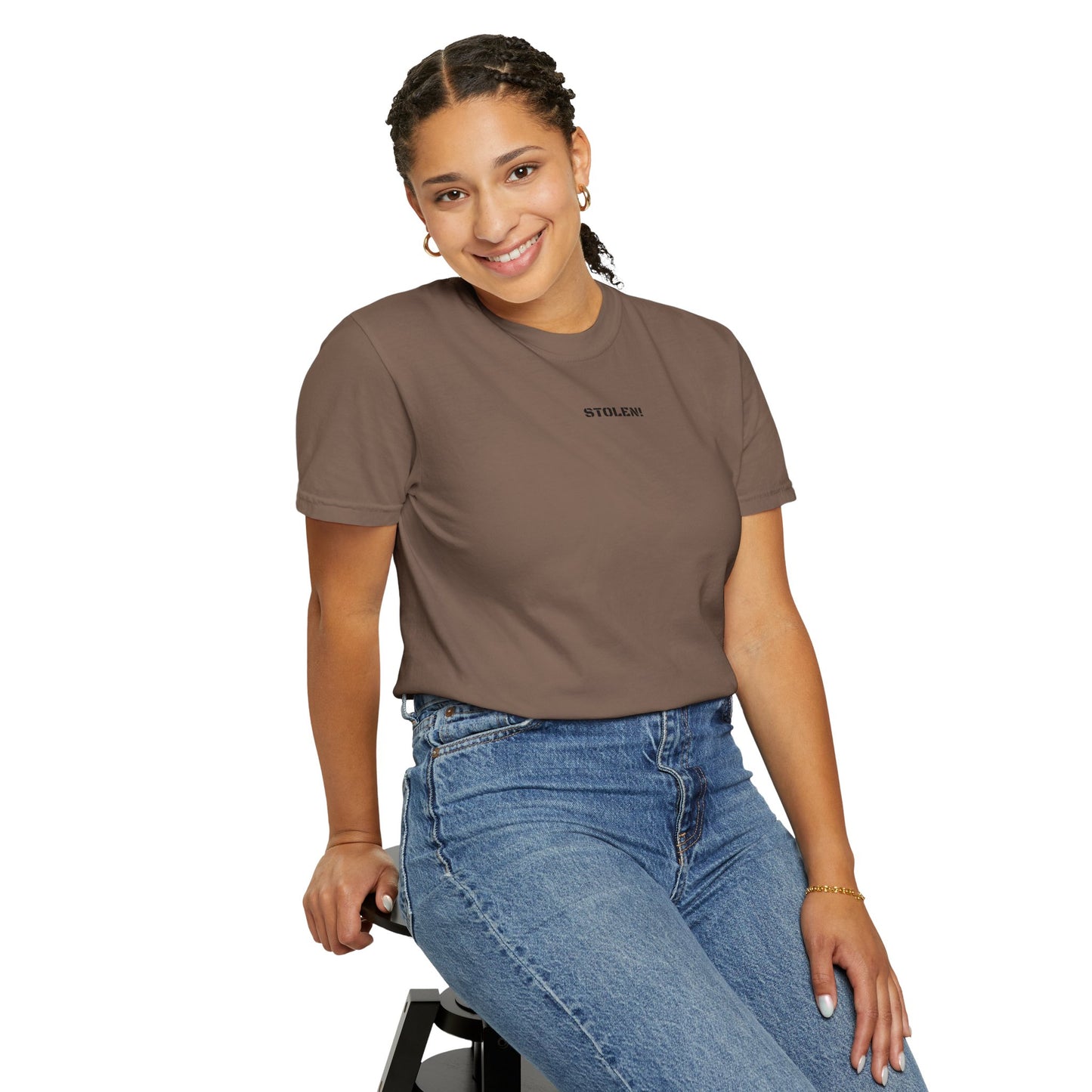 STOLEN! Unisex Garment-Dyed T-shirt with mini text