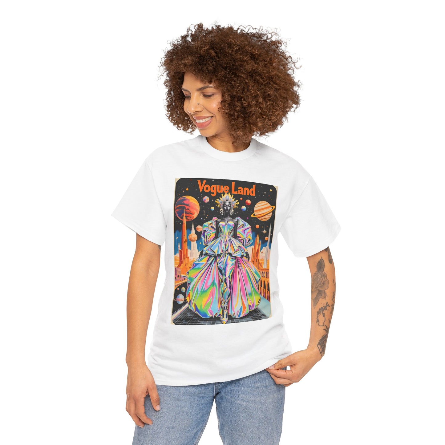 Vogue Land Unisex Heavy Cotton Tee - Colorful Graphic Shirt