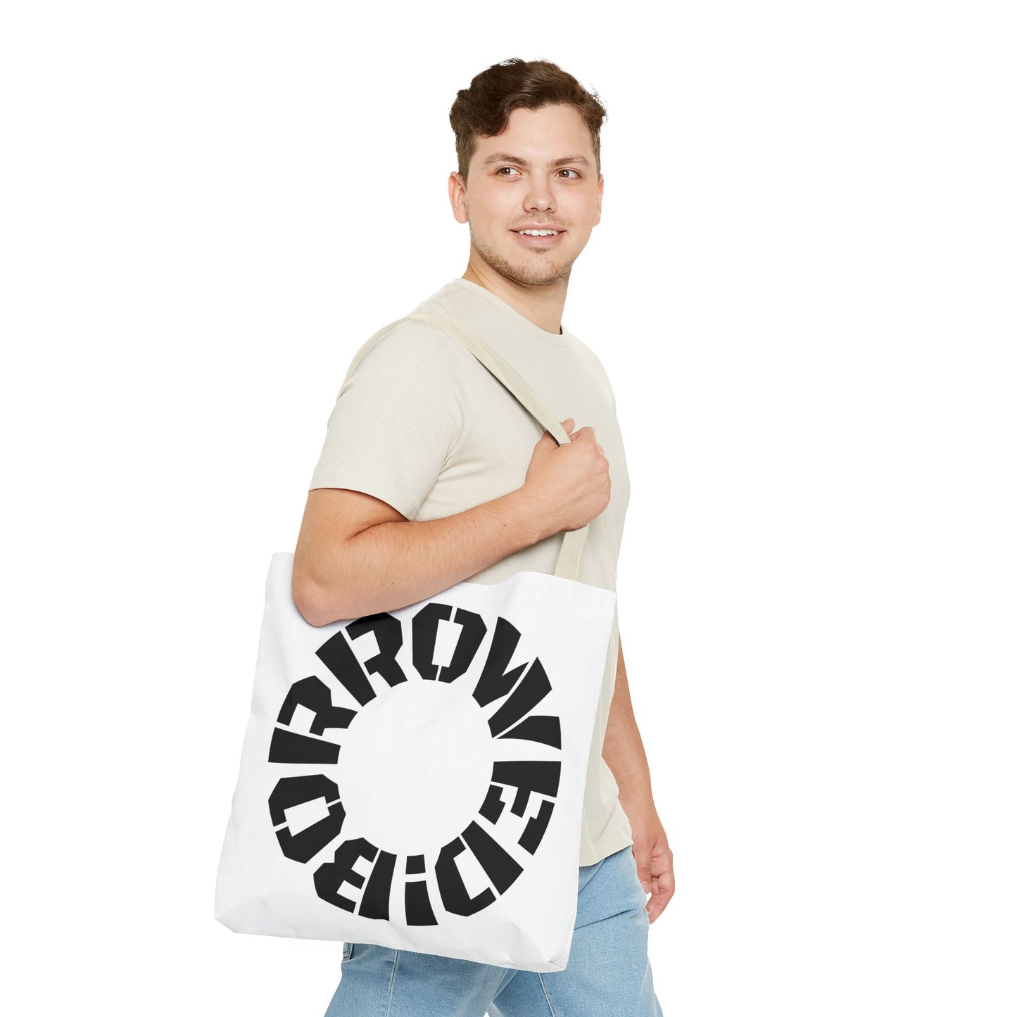 "BORROWED!" Tote Bag (AOP)