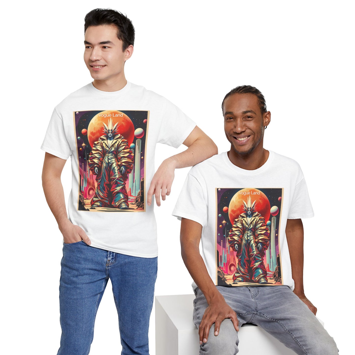 Vogue Land Unisex Heavy Cotton Tee - Colorful Graphic Shirt
