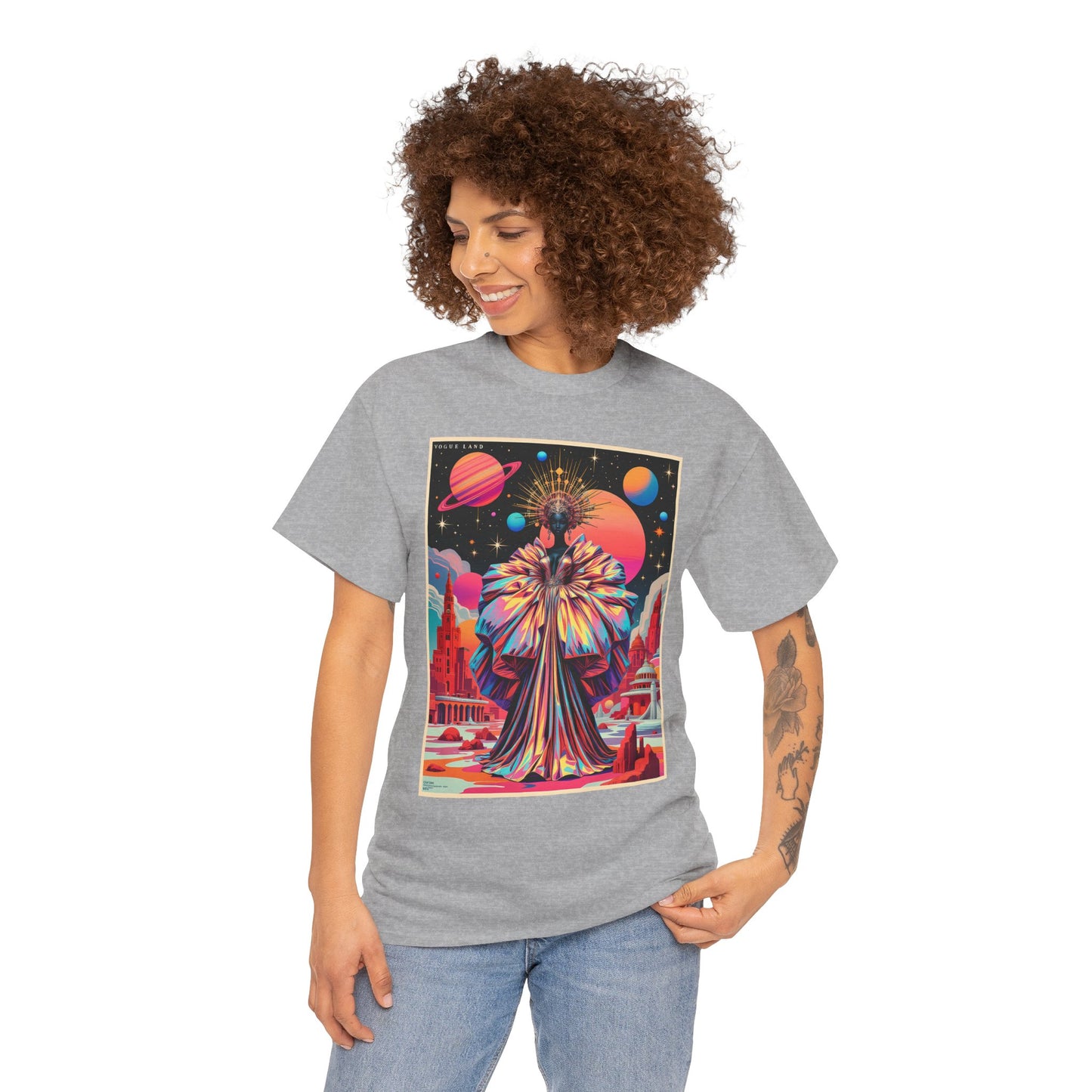 Vogue Land Unisex Heavy Cotton Tee - Colorful Graphic Shirt