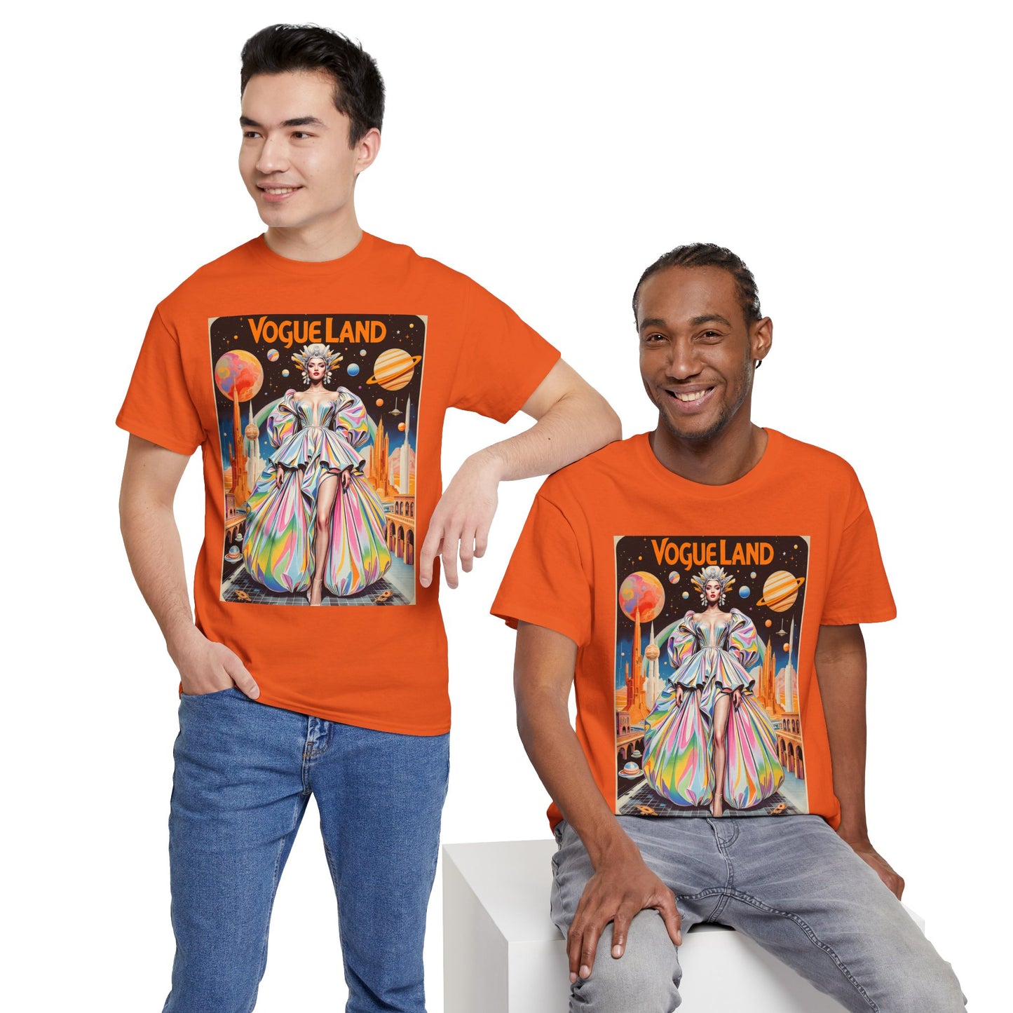 Vogue Land Unisex Heavy Cotton Tee - Colorful Graphic Shirt