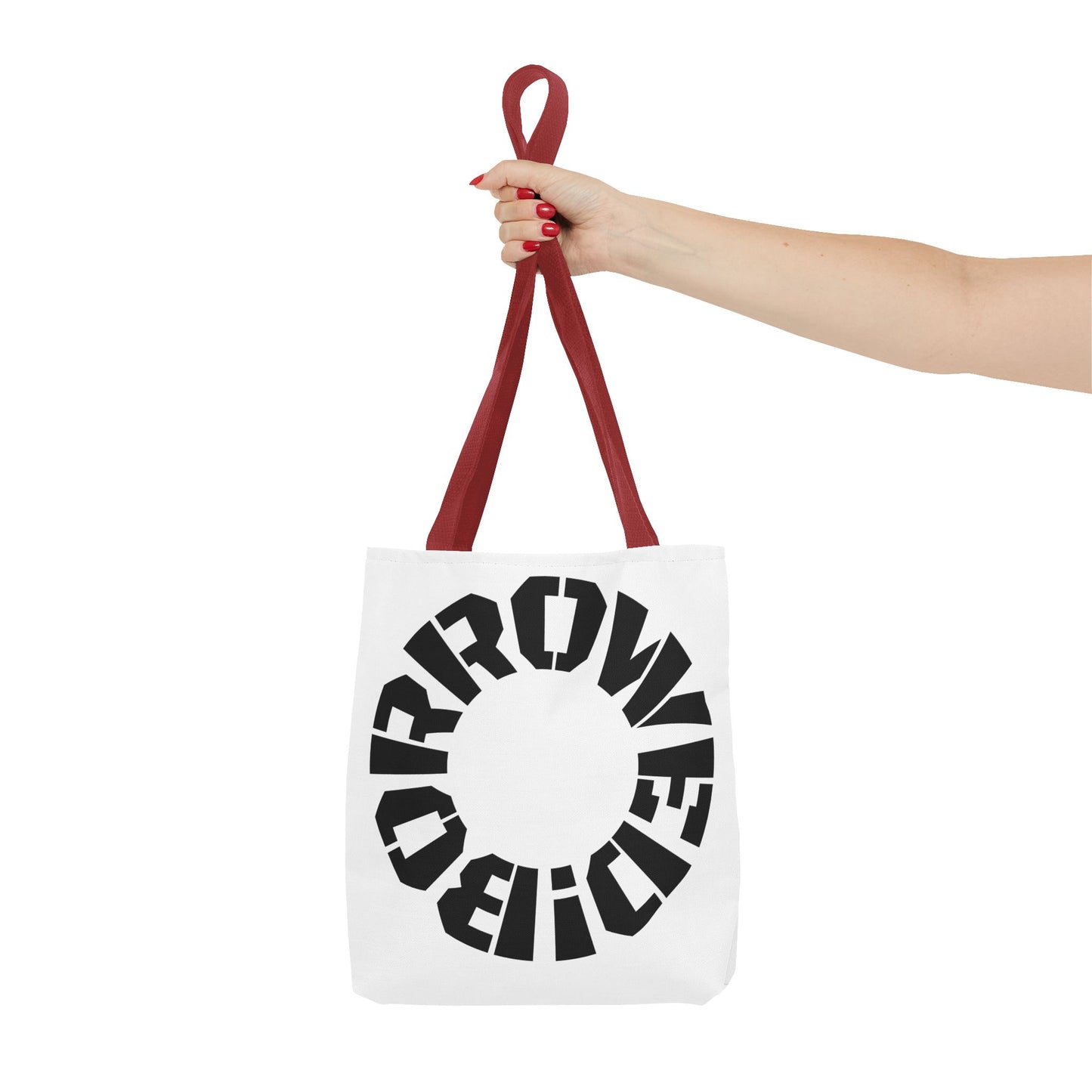 "BORROWED!" Tote Bag (AOP)