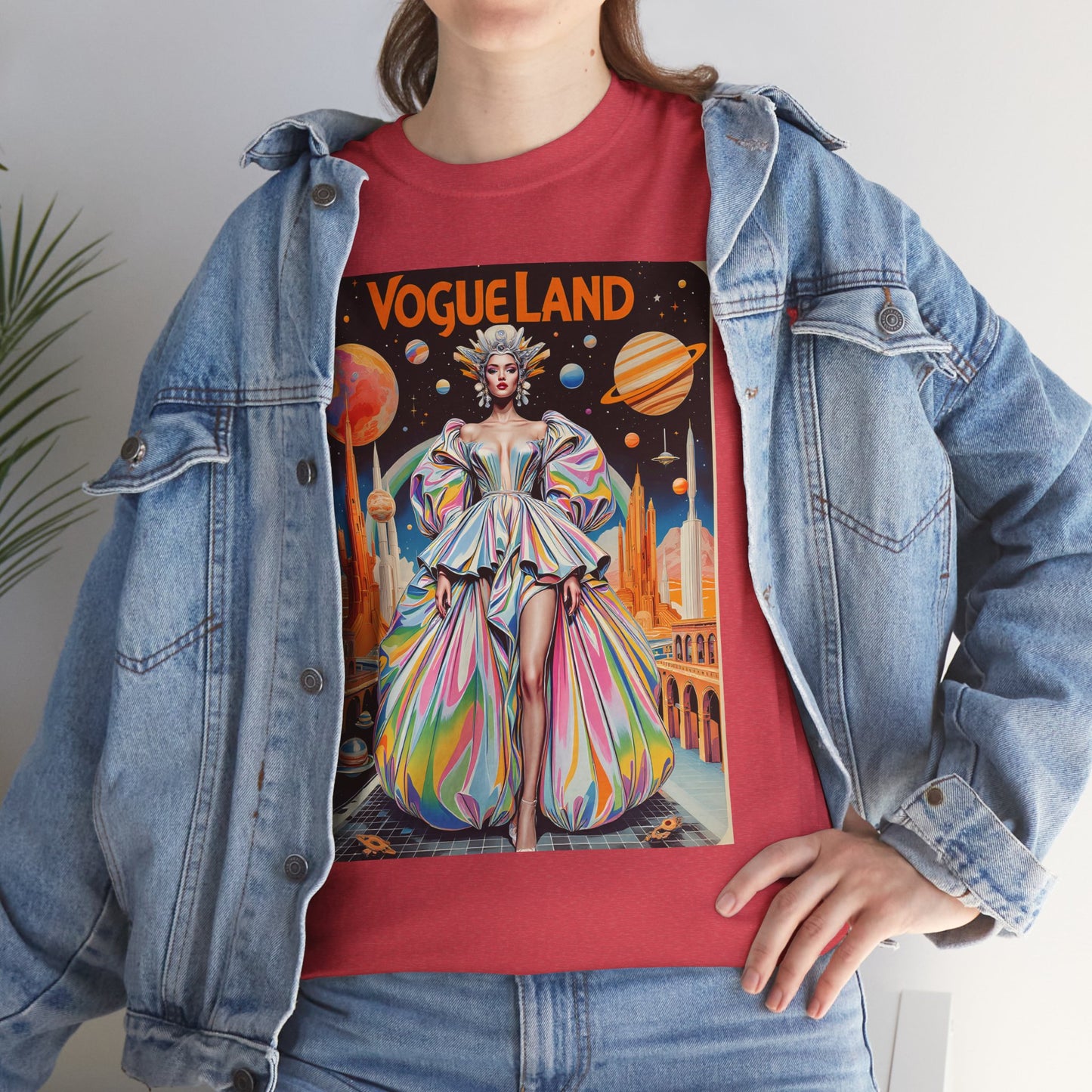 Vogue Land Unisex Heavy Cotton Tee - Colorful Graphic Shirt