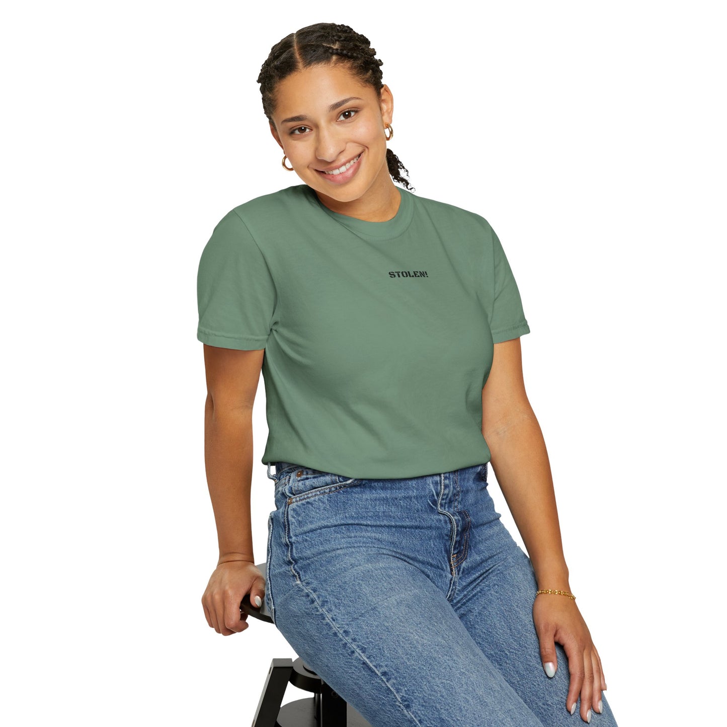 STOLEN! Unisex Garment-Dyed T-shirt with mini text