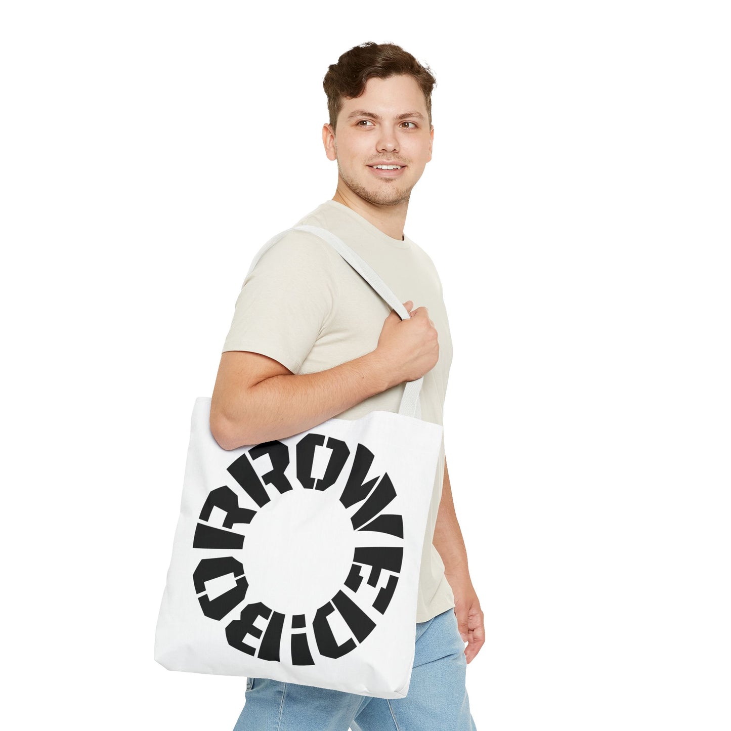 "BORROWED!" Tote Bag (AOP)