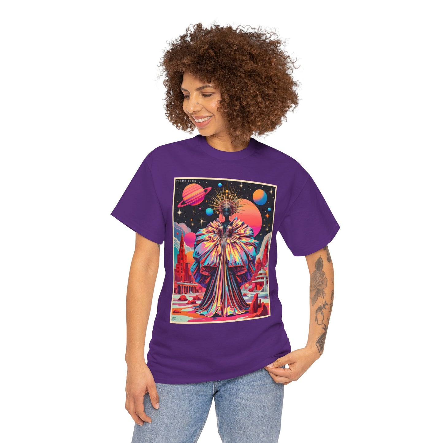 Vogue Land Unisex Heavy Cotton Tee - Colorful Graphic Shirt