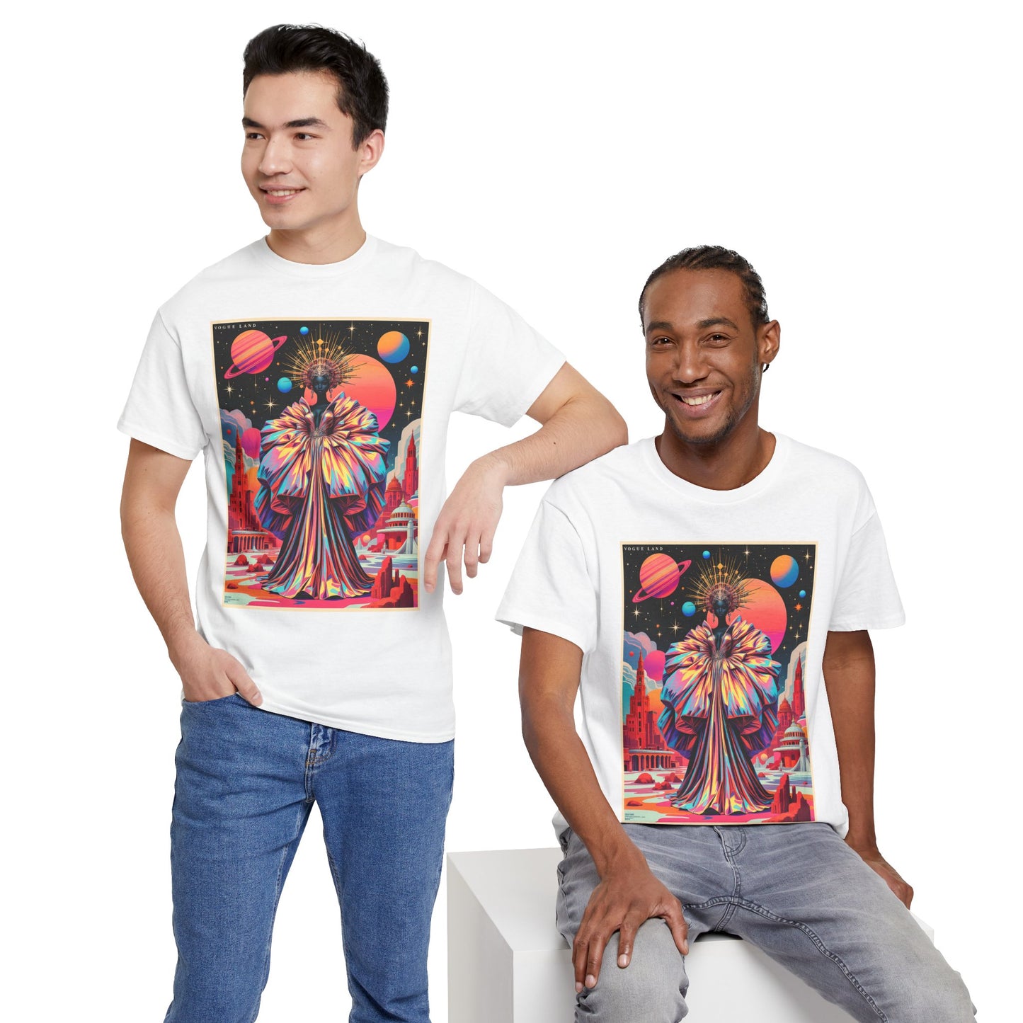 Vogue Land Unisex Heavy Cotton Tee - Colorful Graphic Shirt