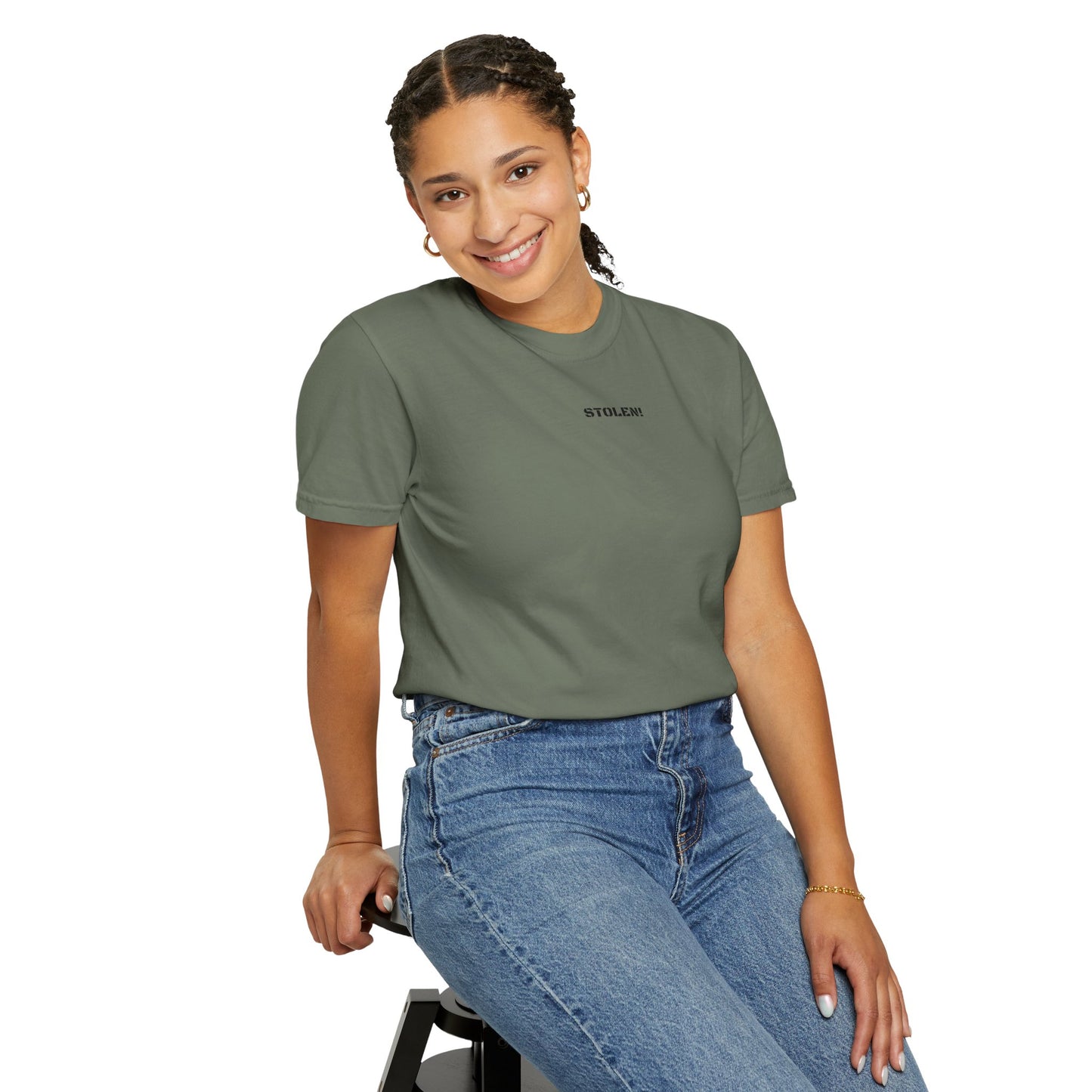 STOLEN! Unisex Garment-Dyed T-shirt with mini text