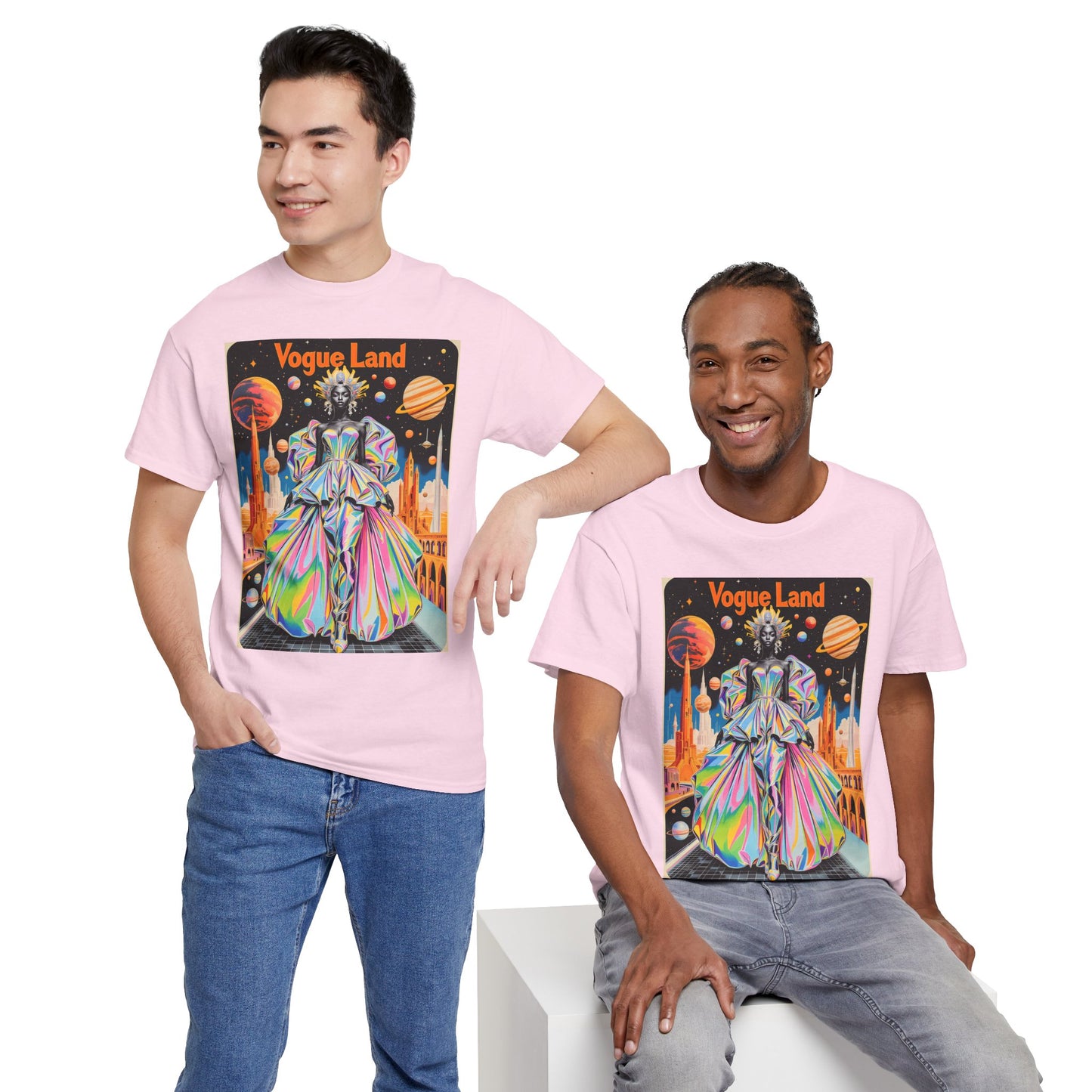 Vogue Land Unisex Heavy Cotton Tee - Colorful Graphic Shirt