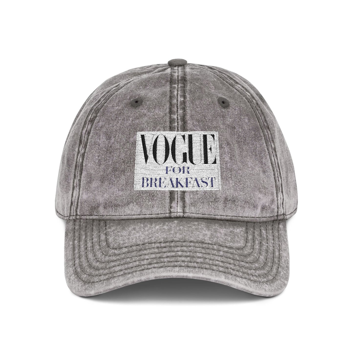 Vintage - 'VOGUE FOR BREAKFAST' Embroidered Adjustable Hat