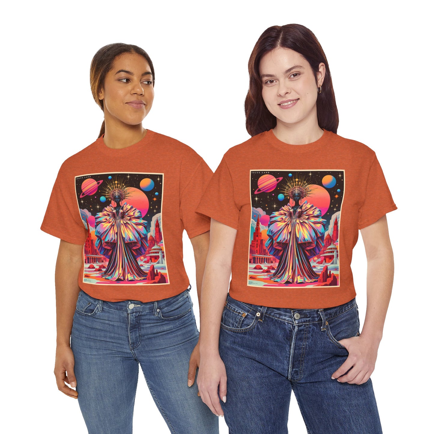 Vogue Land Unisex Heavy Cotton Tee - Colorful Graphic Shirt