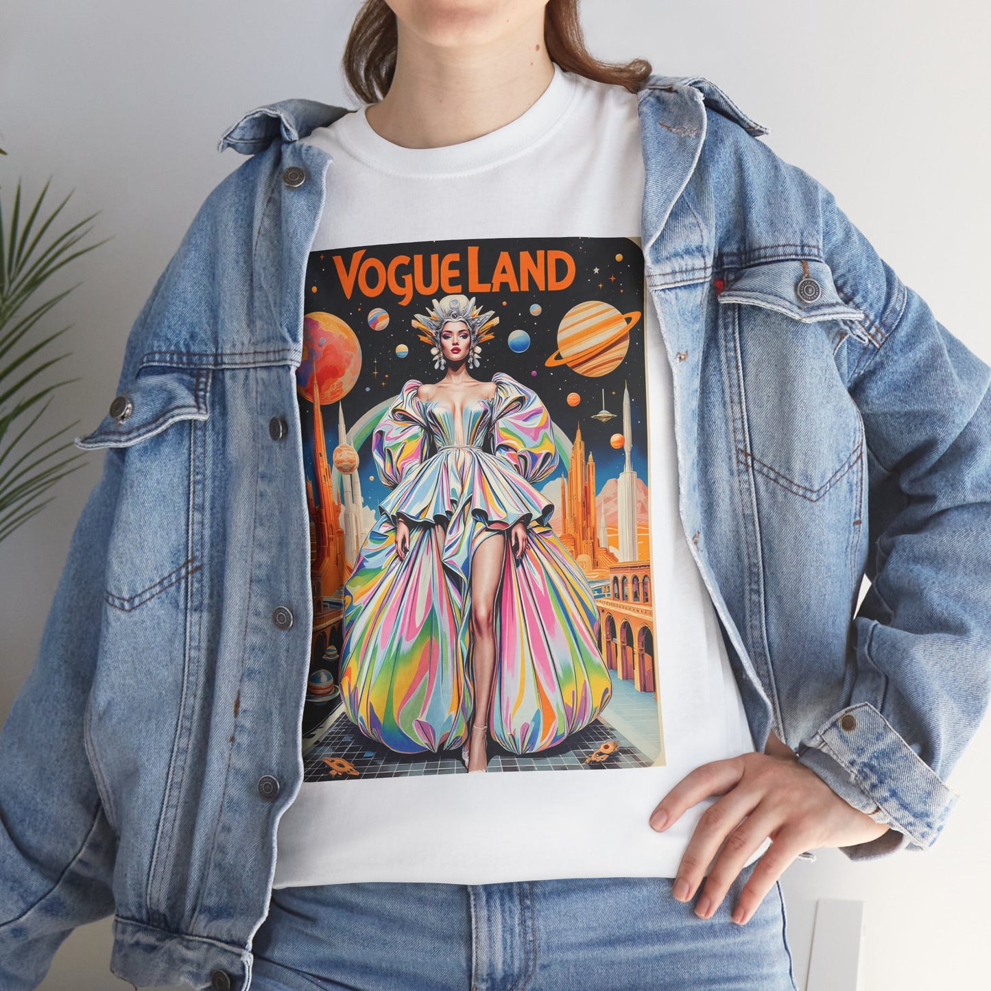 Vogue Land Unisex Heavy Cotton Tee - Colorful Graphic Shirt
