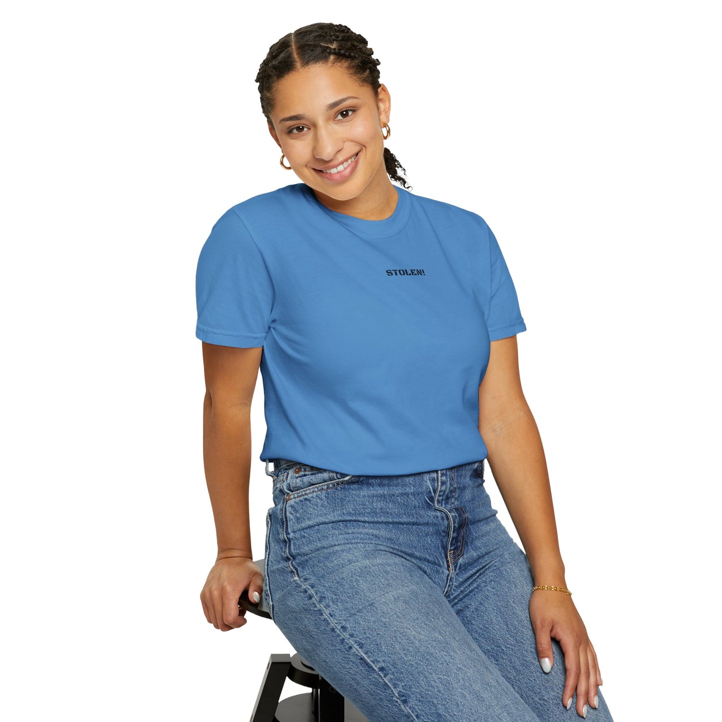 STOLEN! Unisex Garment-Dyed T-shirt with mini text