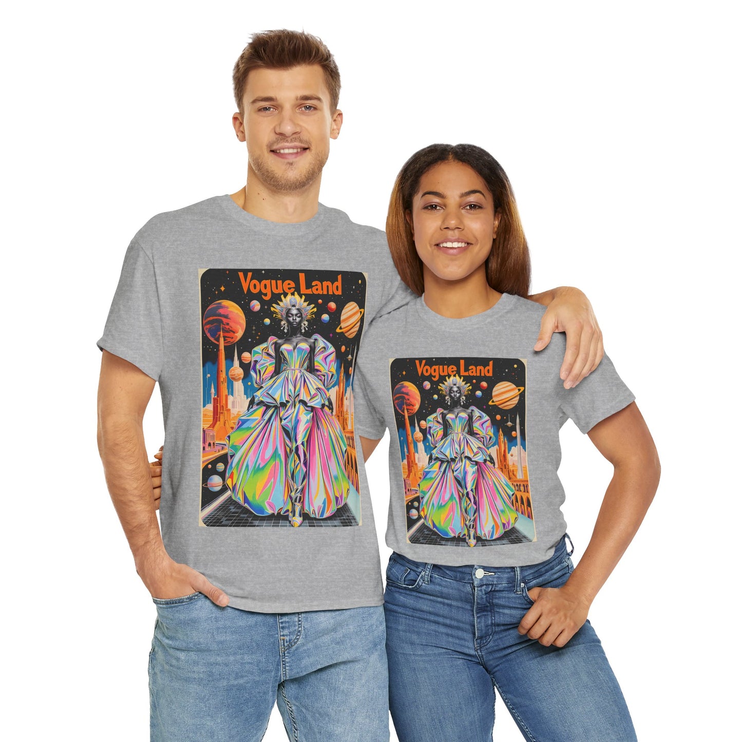 Vogue Land Unisex Heavy Cotton Tee - Colorful Graphic Shirt