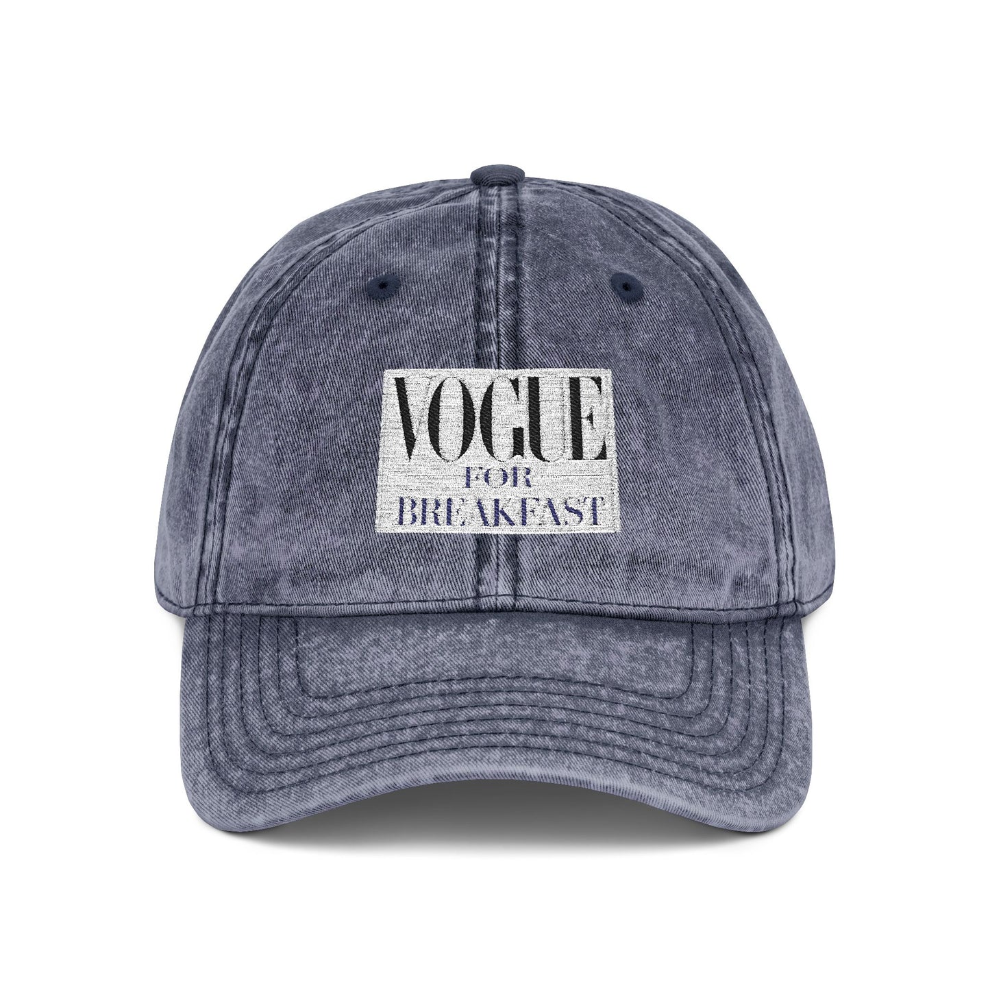 Vintage - 'VOGUE FOR BREAKFAST' Embroidered Adjustable Hat