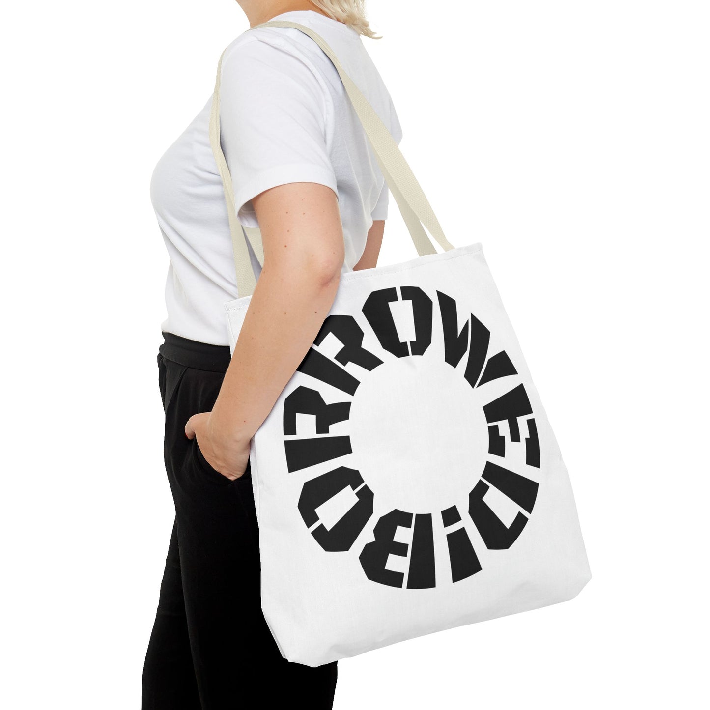 "BORROWED!" Tote Bag (AOP)