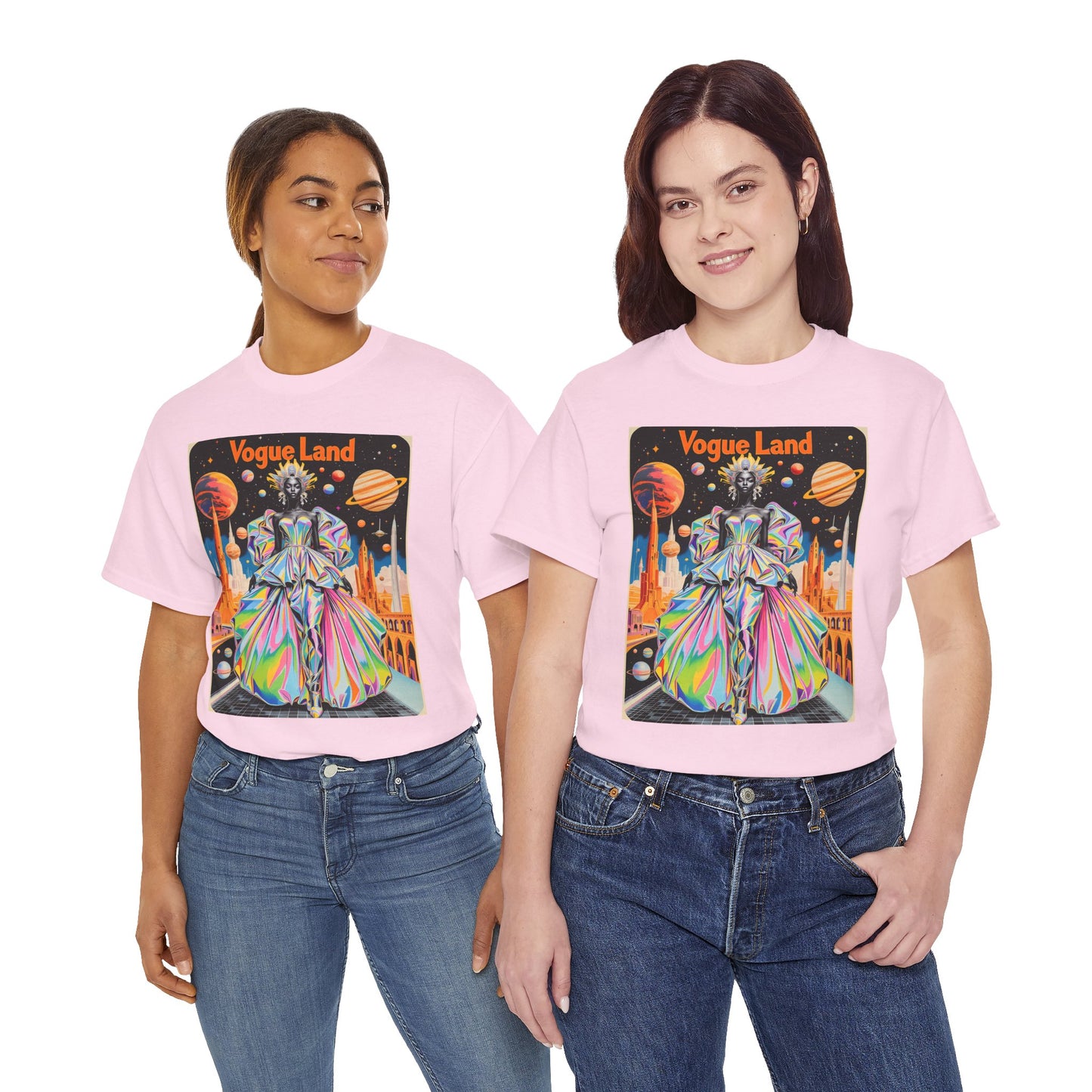 Vogue Land Unisex Heavy Cotton Tee - Colorful Graphic Shirt