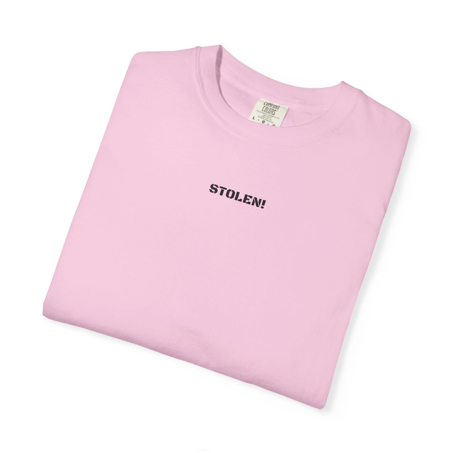 STOLEN! Unisex Garment-Dyed T-shirt with mini text