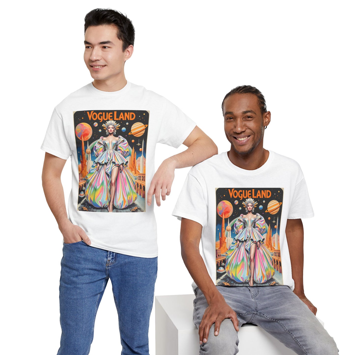 Vogue Land Unisex Heavy Cotton Tee - Colorful Graphic Shirt