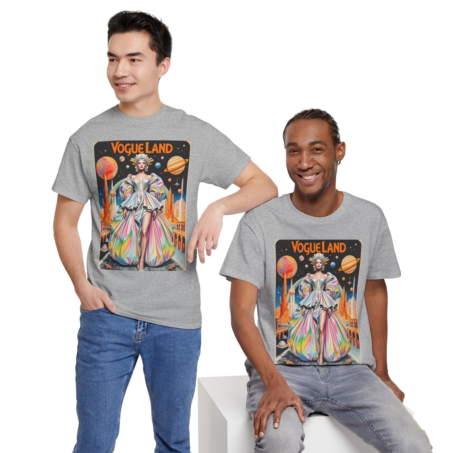 Vogue Land Unisex Heavy Cotton Tee - Colorful Graphic Shirt