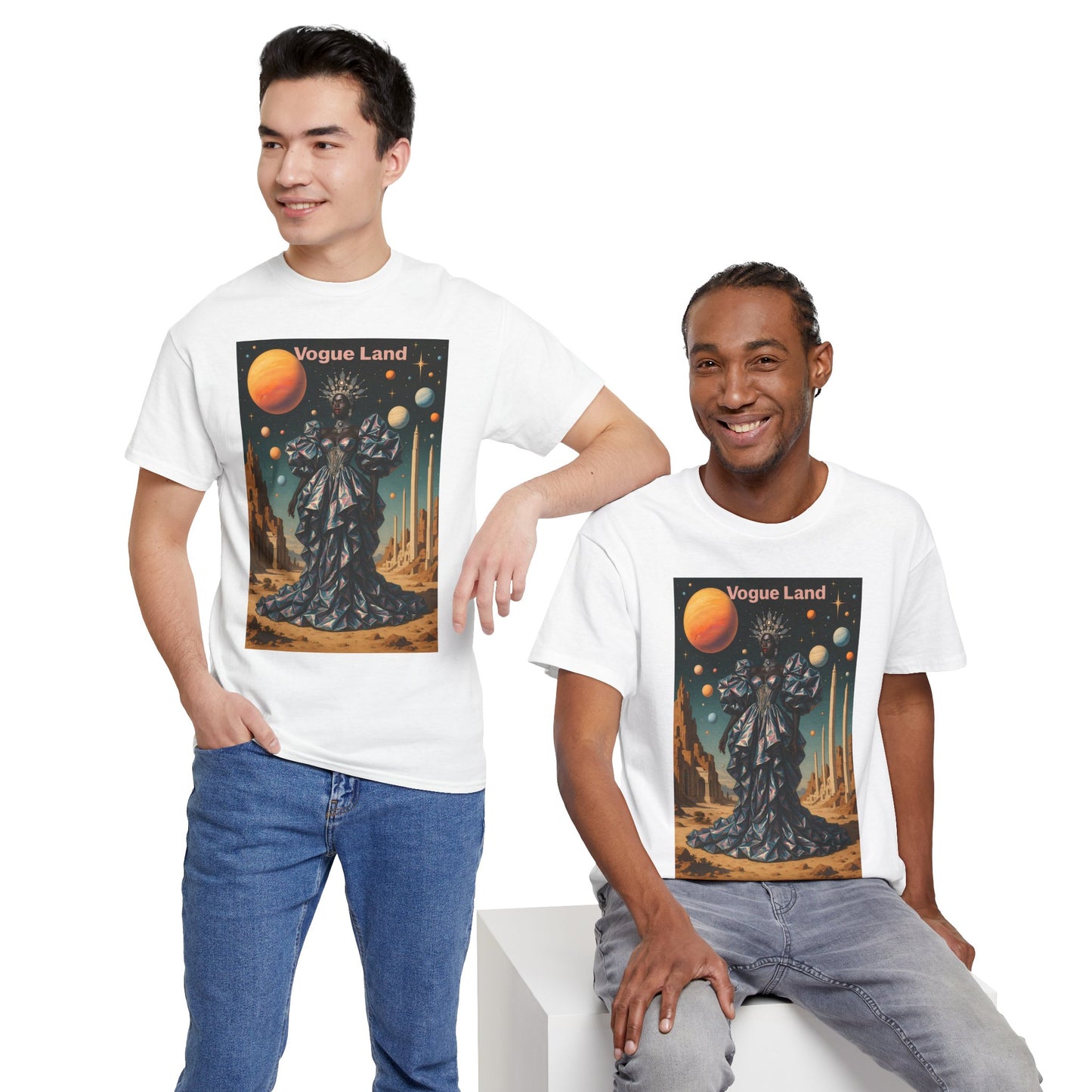 Vogue Land Unisex Heavy Cotton Tee - Colorful Graphic Shirt