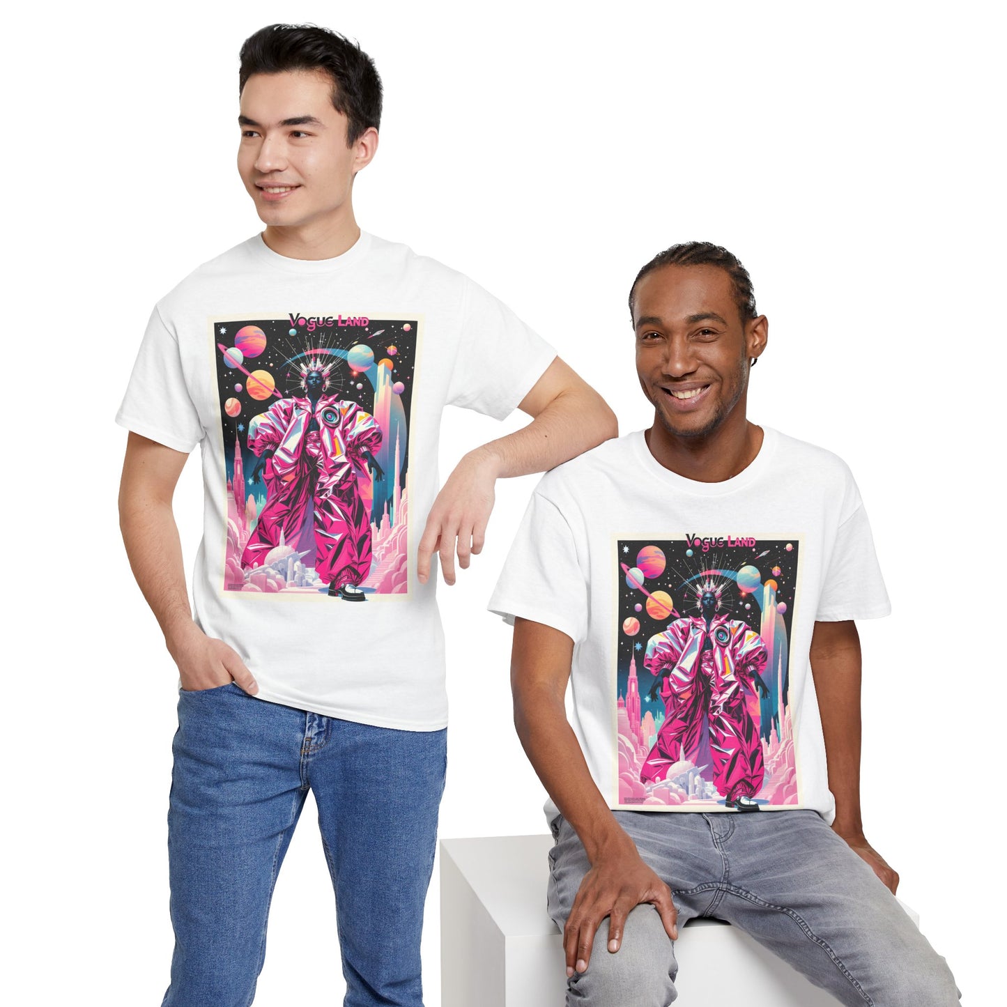 Vogue Land Unisex Heavy Cotton Tee - Colorful Graphic Shirt