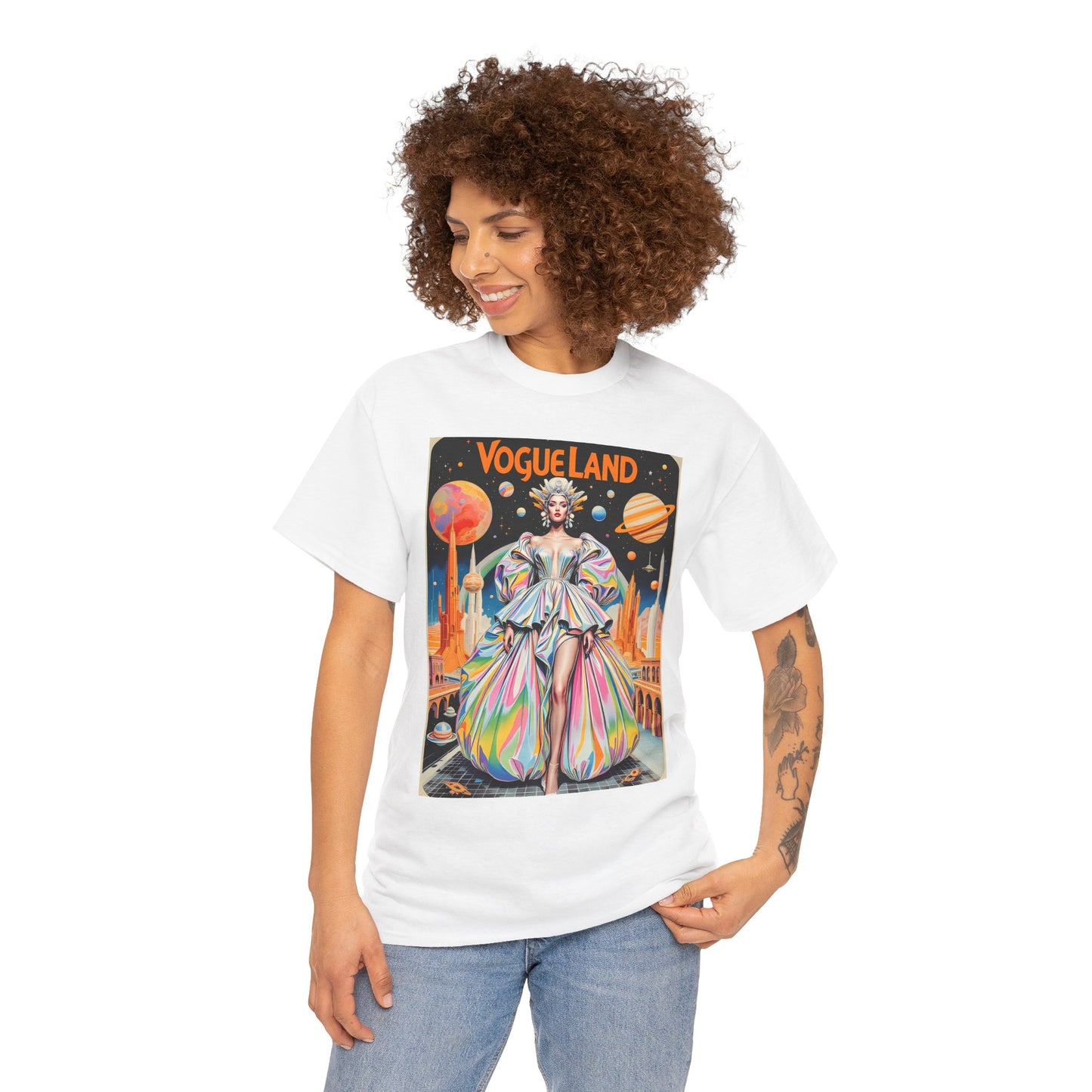 Vogue Land Unisex Heavy Cotton Tee - Colorful Graphic Shirt