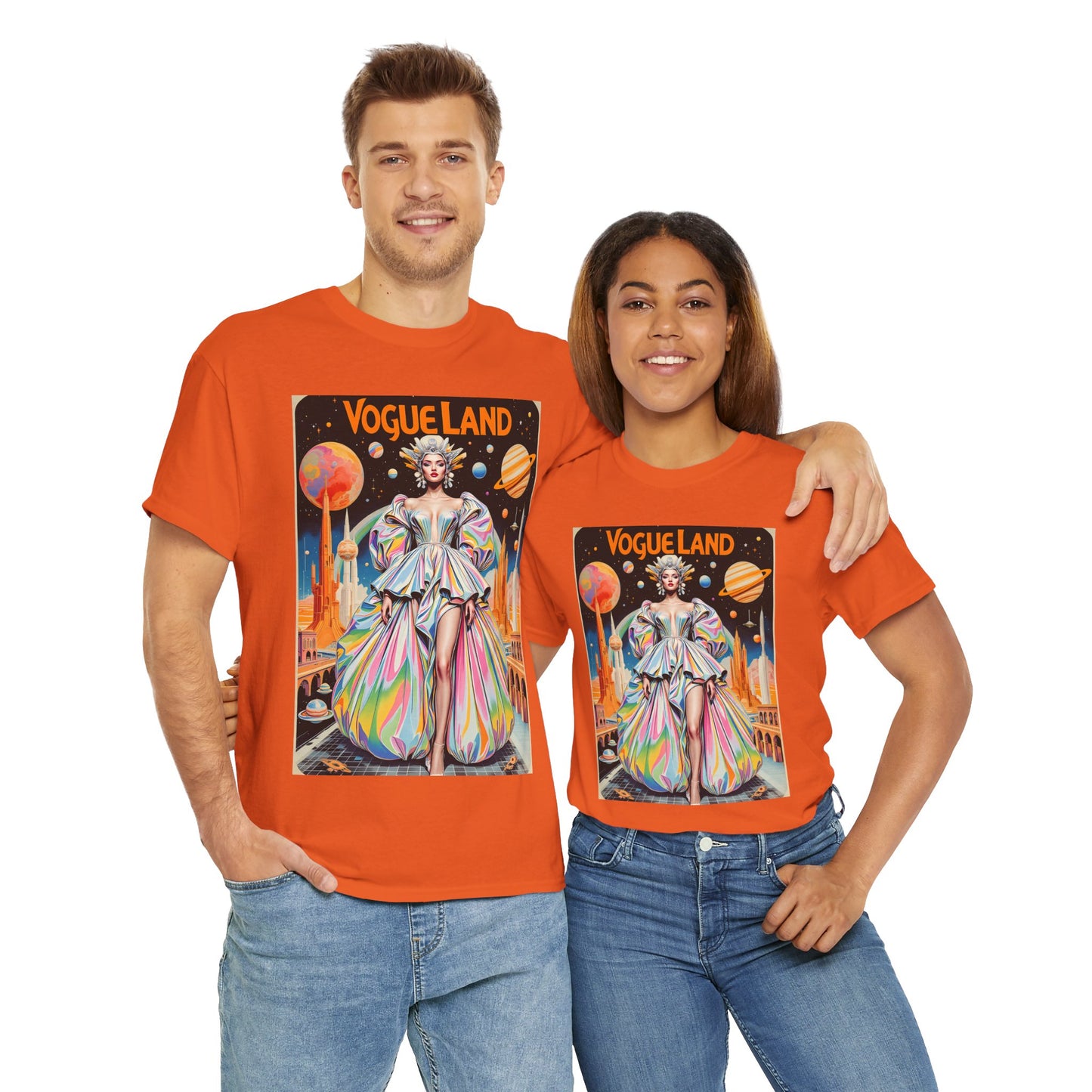 Vogue Land Unisex Heavy Cotton Tee - Colorful Graphic Shirt