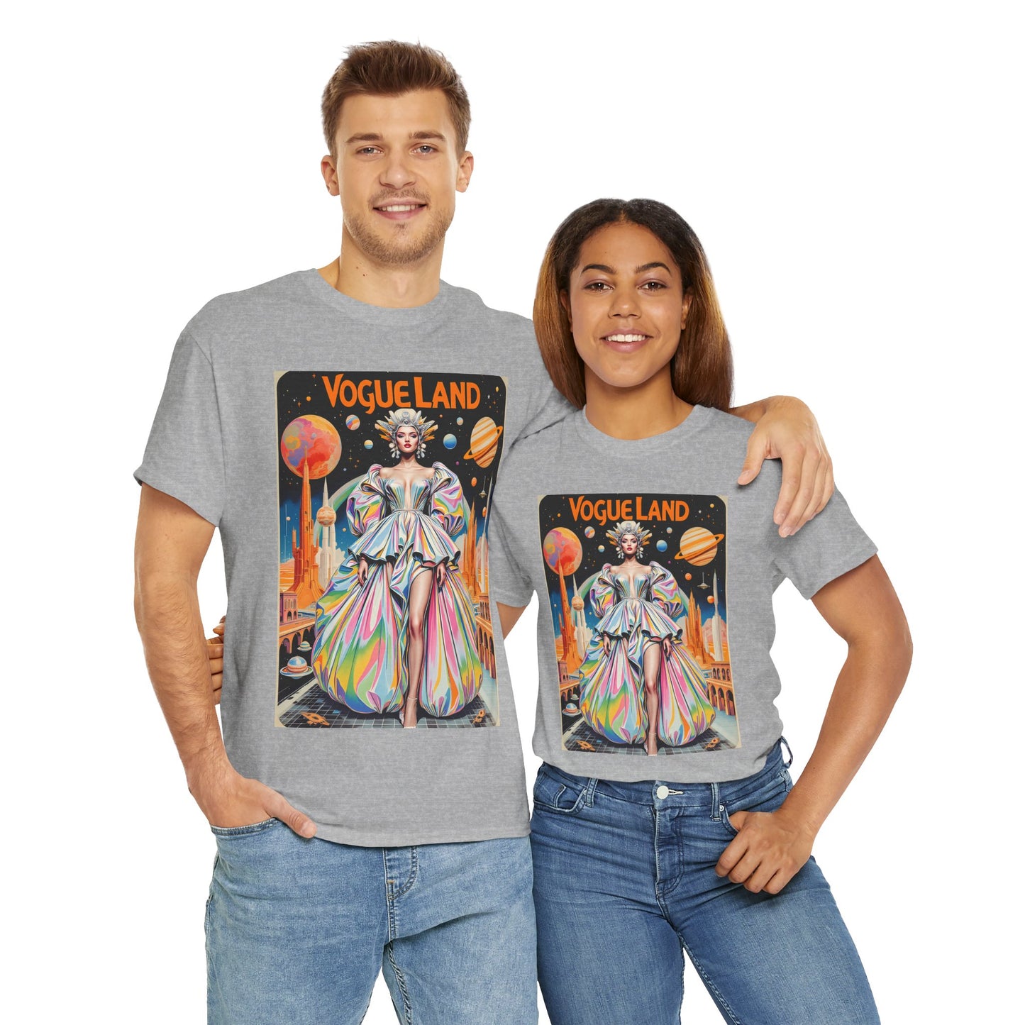 Vogue Land Unisex Heavy Cotton Tee - Colorful Graphic Shirt