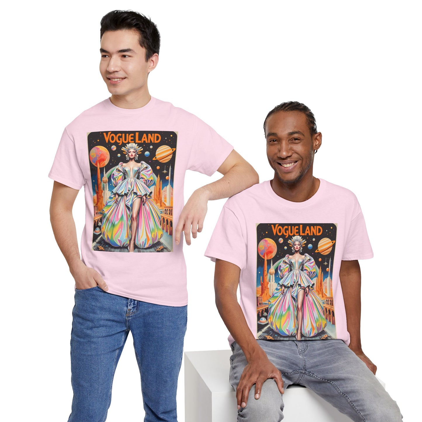 Vogue Land Unisex Heavy Cotton Tee - Colorful Graphic Shirt