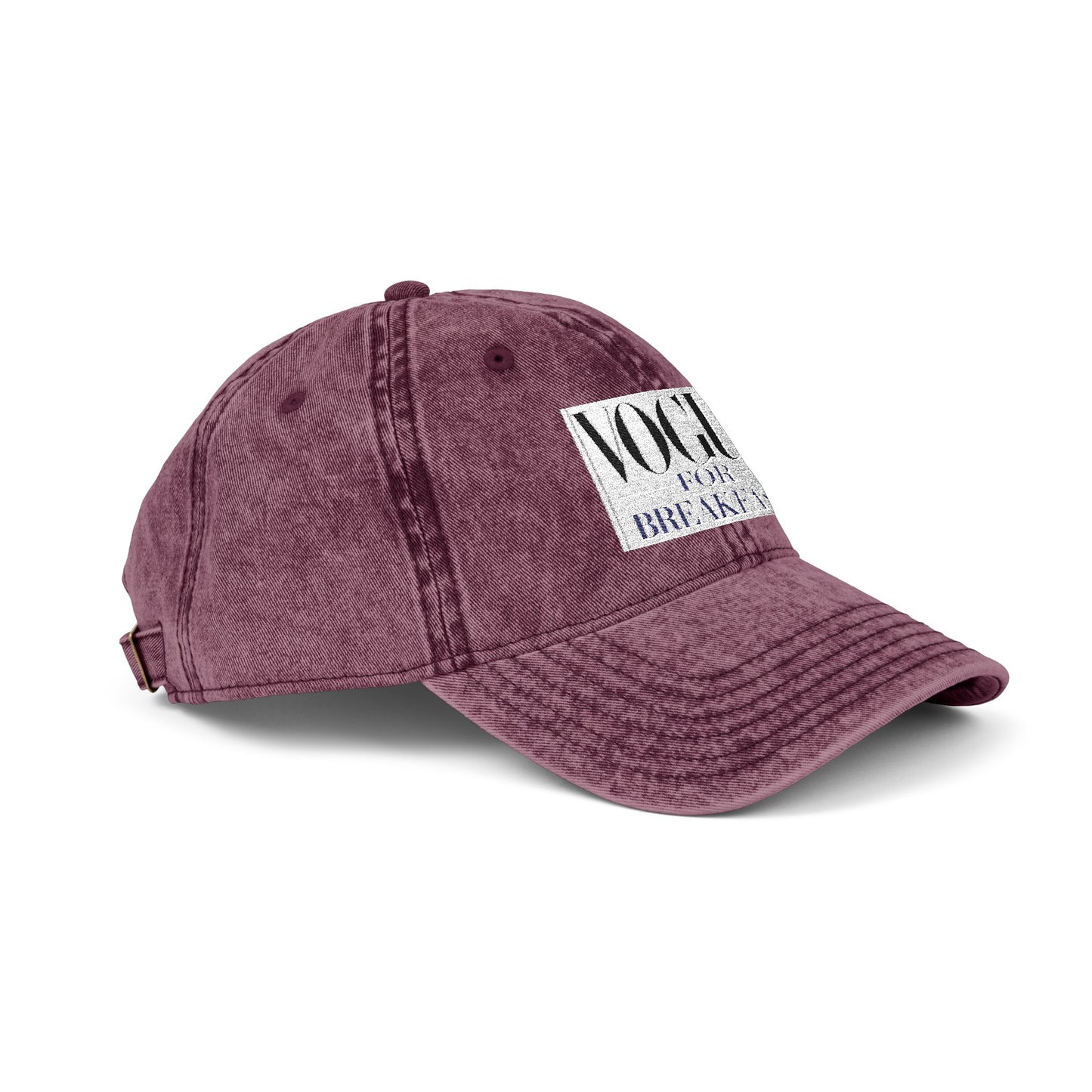 Vintage - 'VOGUE FOR BREAKFAST' Embroidered Adjustable Hat