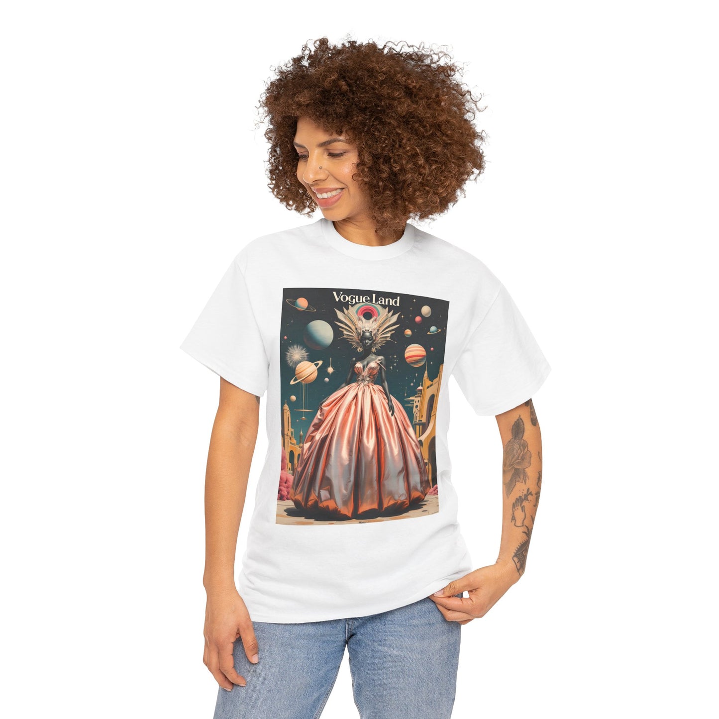 Vogue Land Unisex Heavy Cotton Tee - Colorful Graphic Shirt